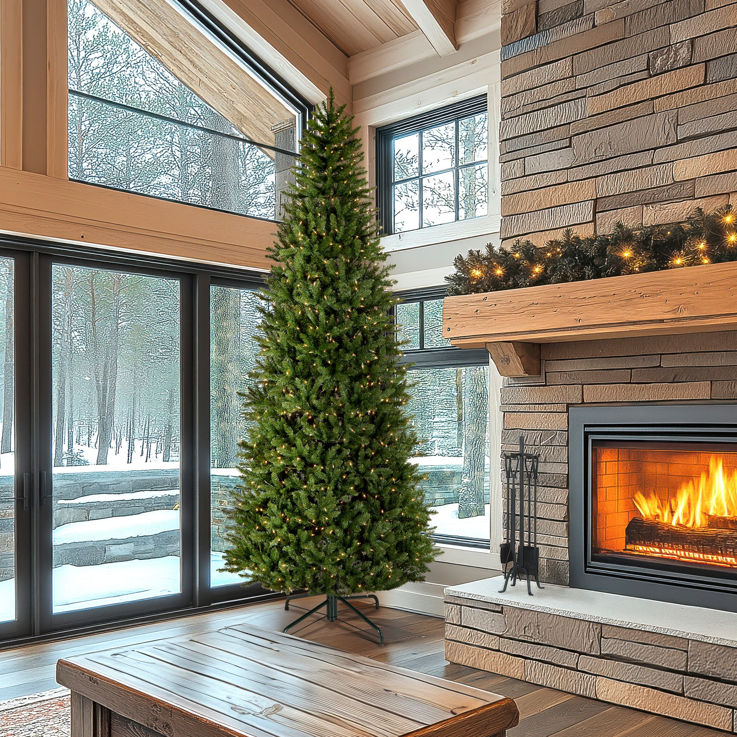 10 ft. Pre-Lit Natural Fraser Slim Fir Tree with Clear Lights, Plug-In - Image 3