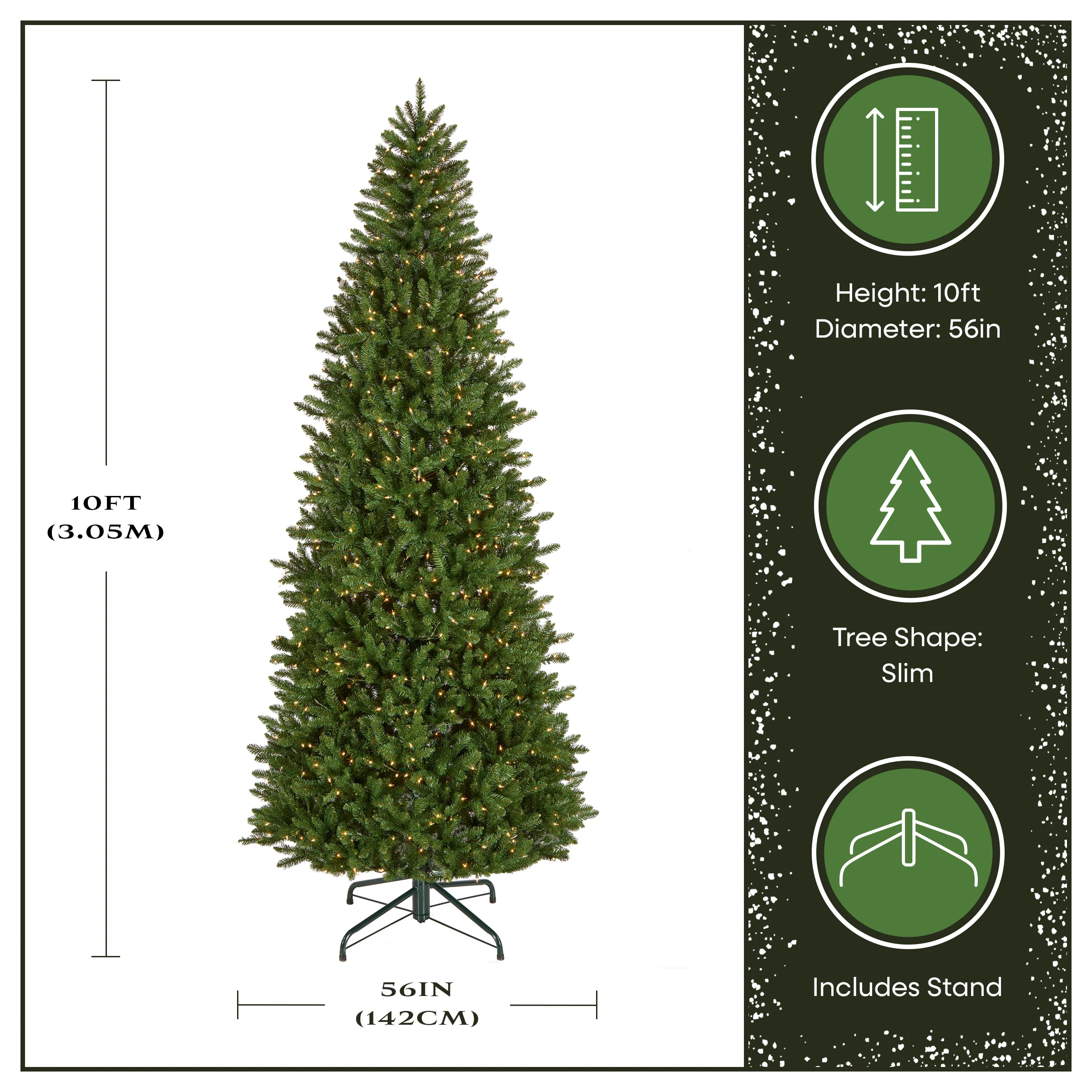 10 ft. Pre-Lit Natural Fraser Slim Fir Tree with Clear Lights, Plug-In - Image 4