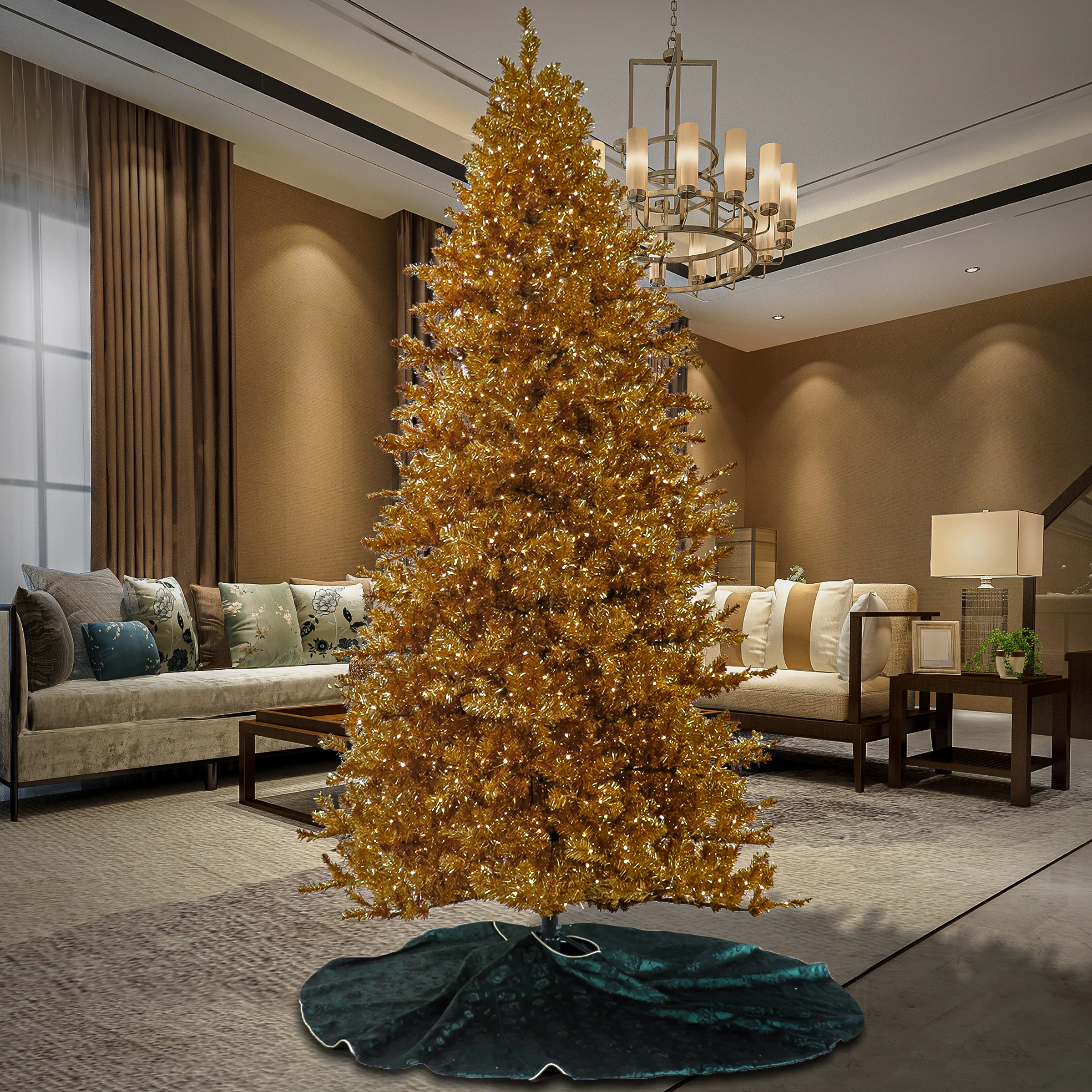 10 ft. Pre-Lit Christmas True Gold Tree, Plug-In - Image 2