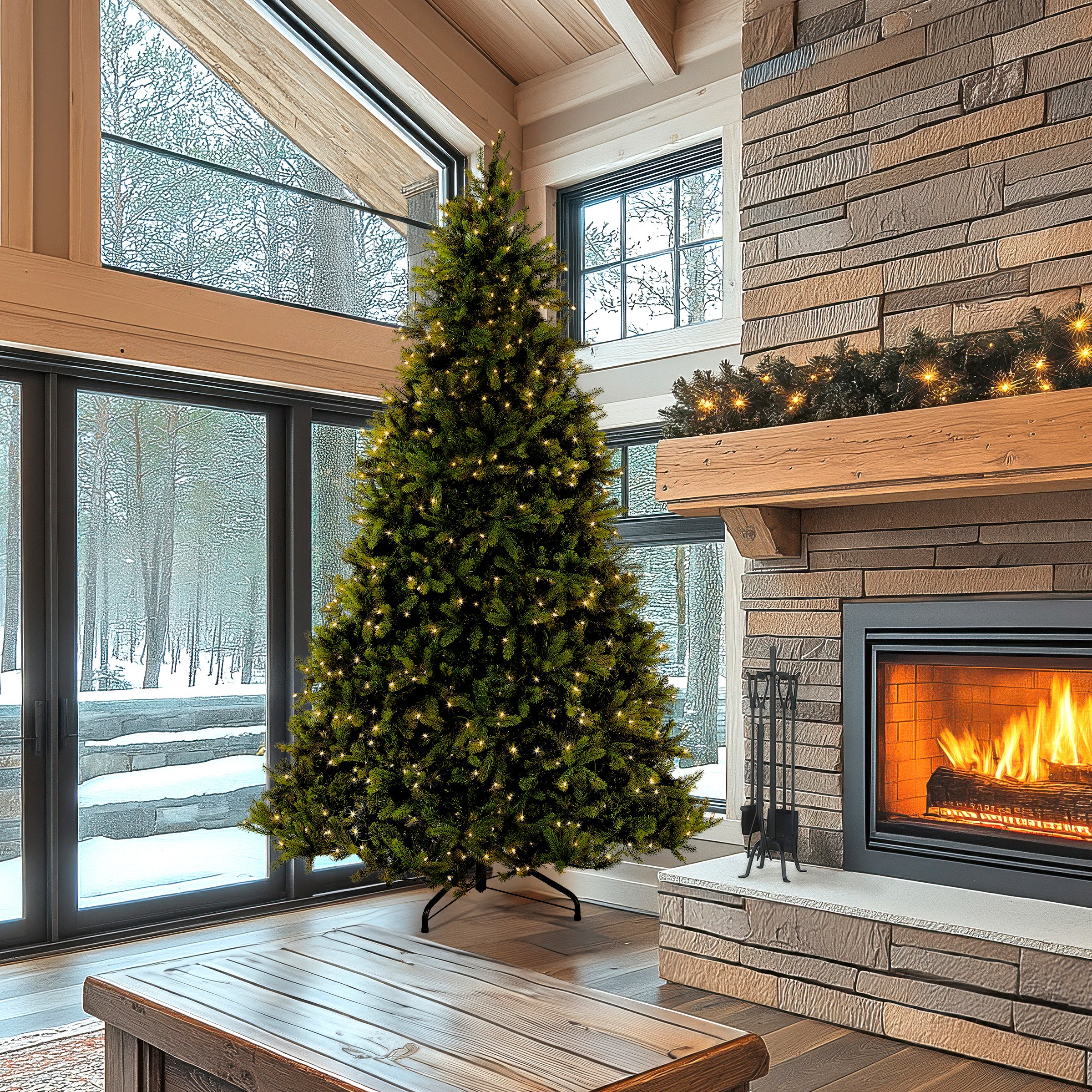 10 ft.Pre-Lit Downswept Douglas Fir Tree  with Clear Lights, Plug-In - Image 2