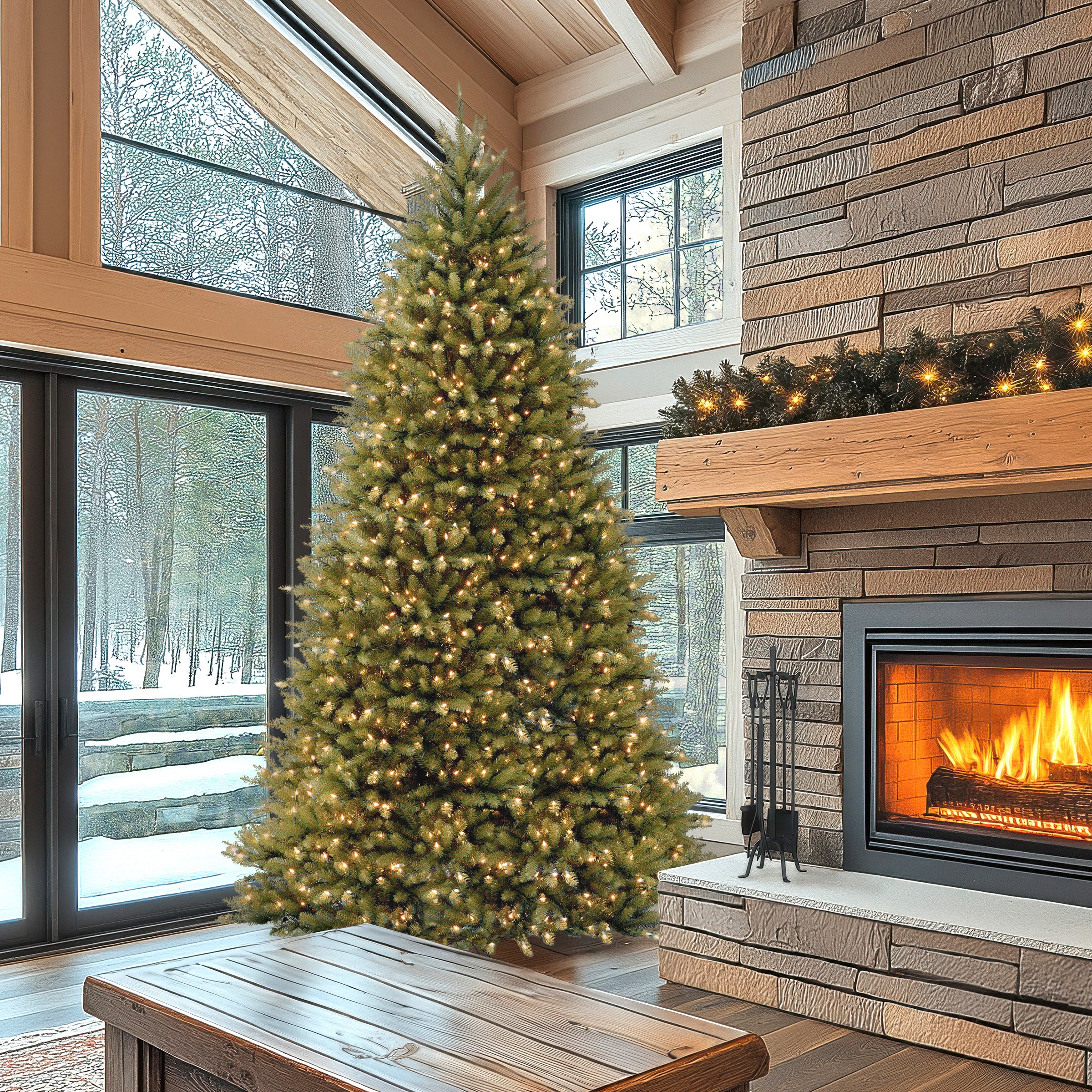 10 ft. Pre-Lit Dunhill Fir Tree with Clear Lights, Plug-In - Image 2