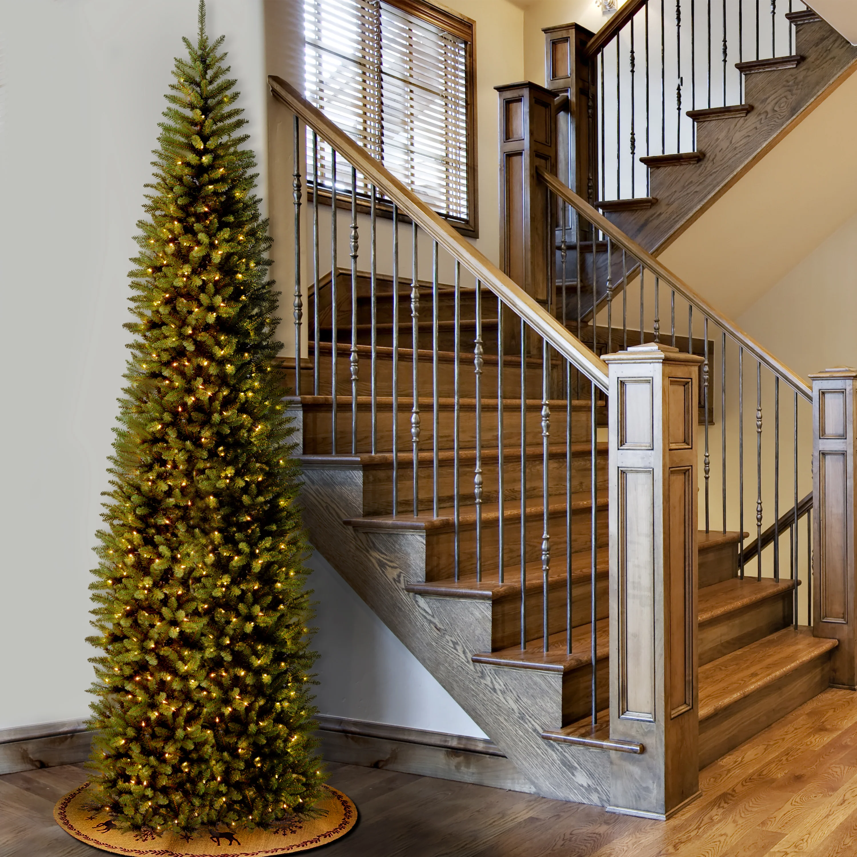 10 ft. Pre-Lit Kingswood Fir Pencil Slim Tree with Clear Lights, Plug-In - Image 7