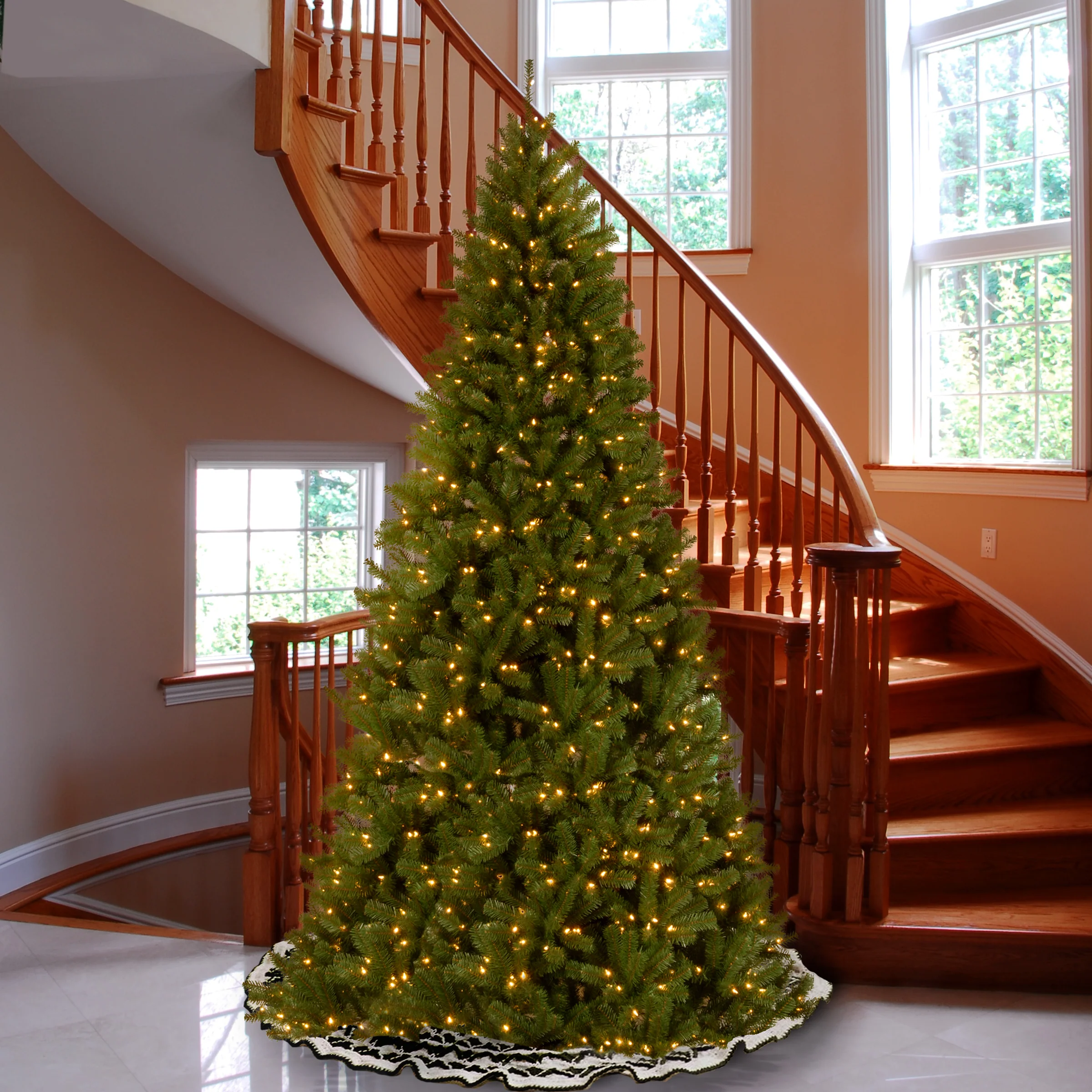10 ft. Pre-Lit North Valley Spruce Tree with Clear Lights - Image 2