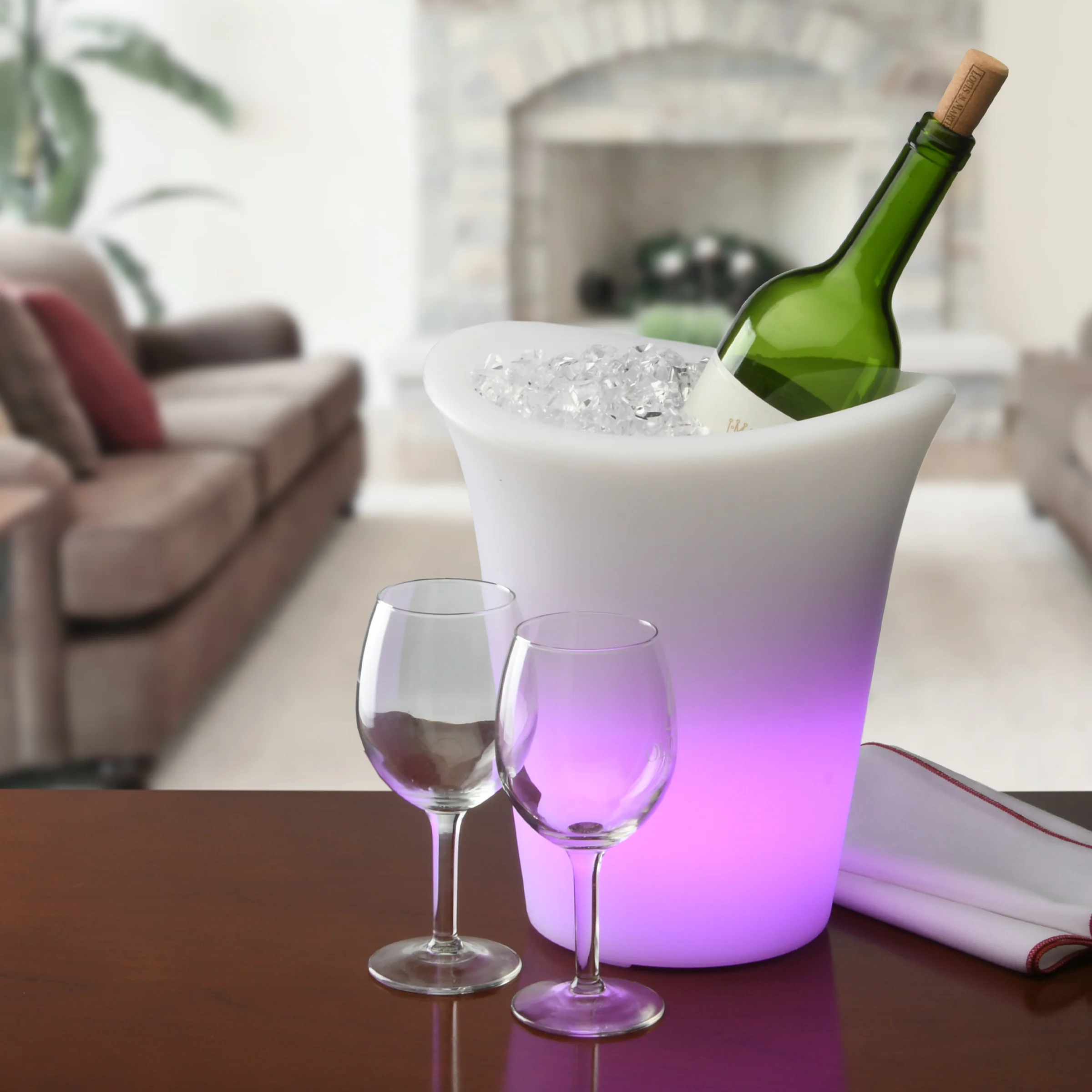 10 in. Ice Bucket with Color Changing LED Lights - Image 2