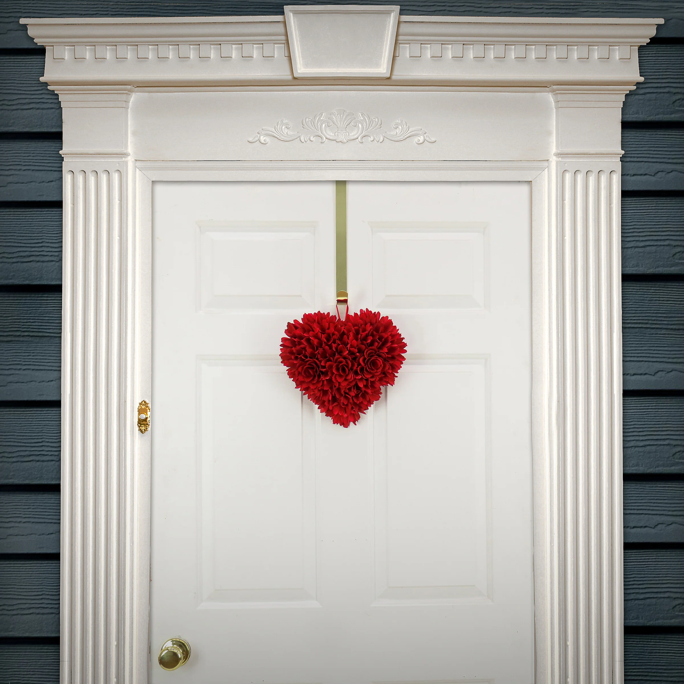 11" Red Floral Valentine’s Heart Decoration - Image 2