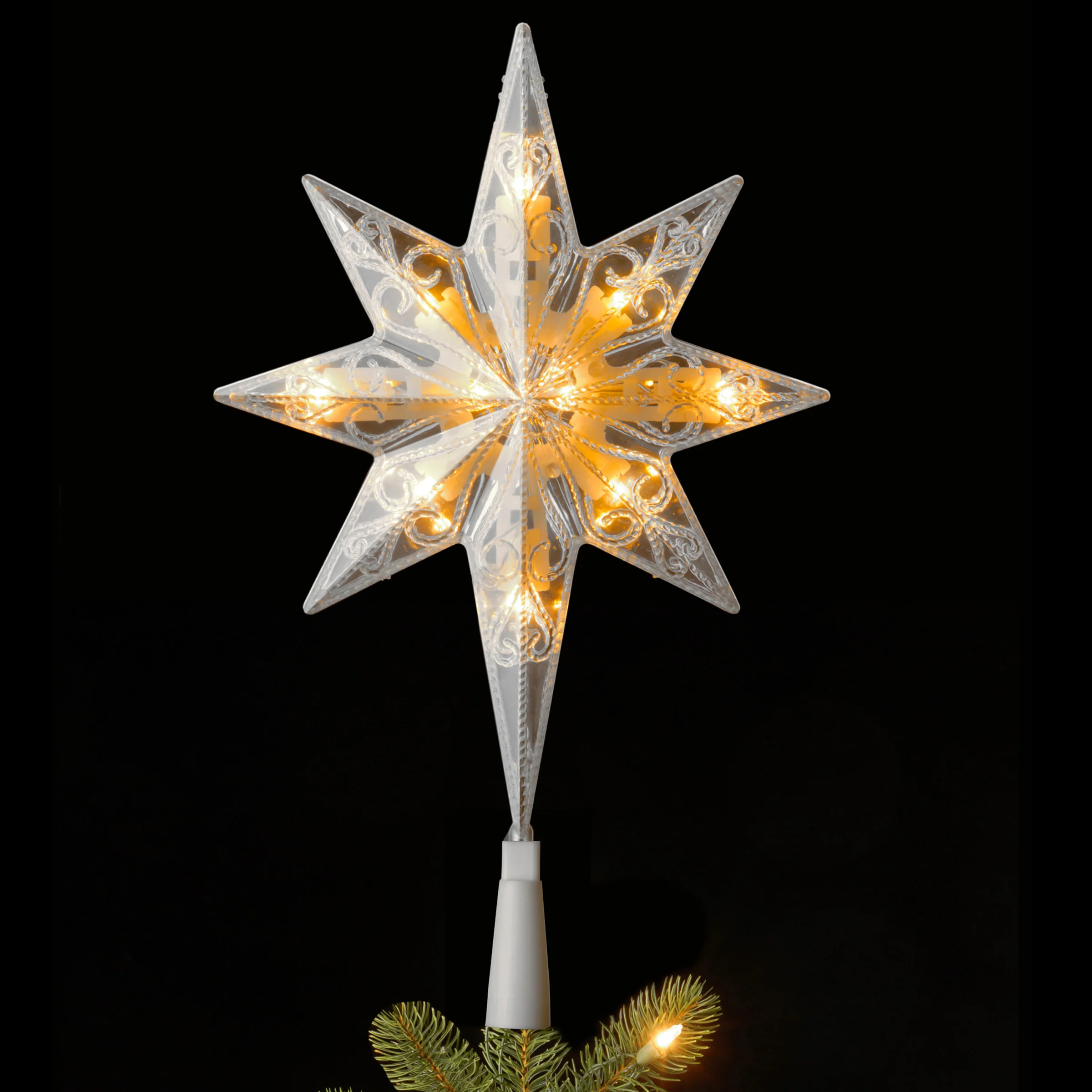 11 in. Tree Top Star with Battery Operated Warm White LED Lights - Image 3