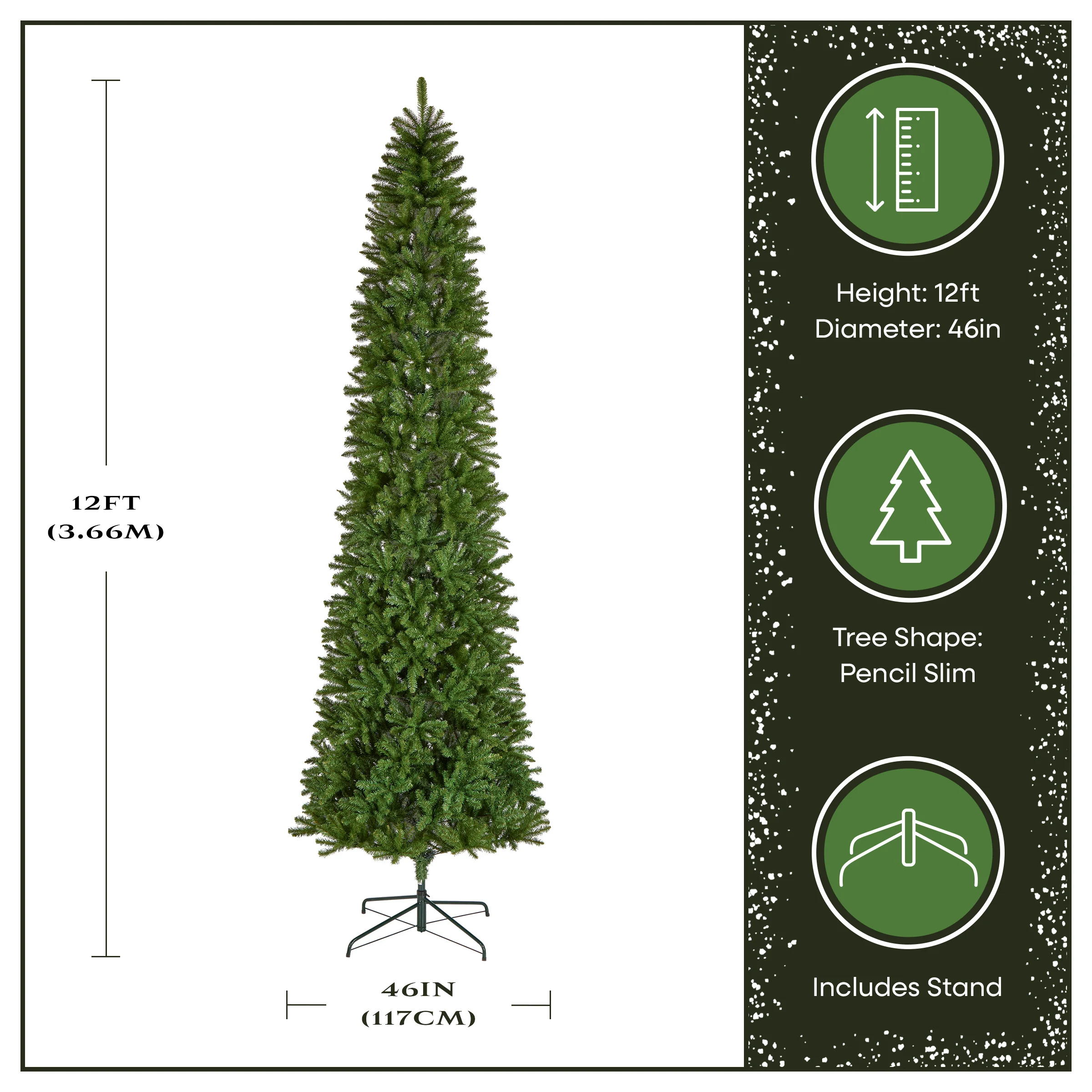 12 ft. Kingswood Fir Pencil Slim Tree - Image 3