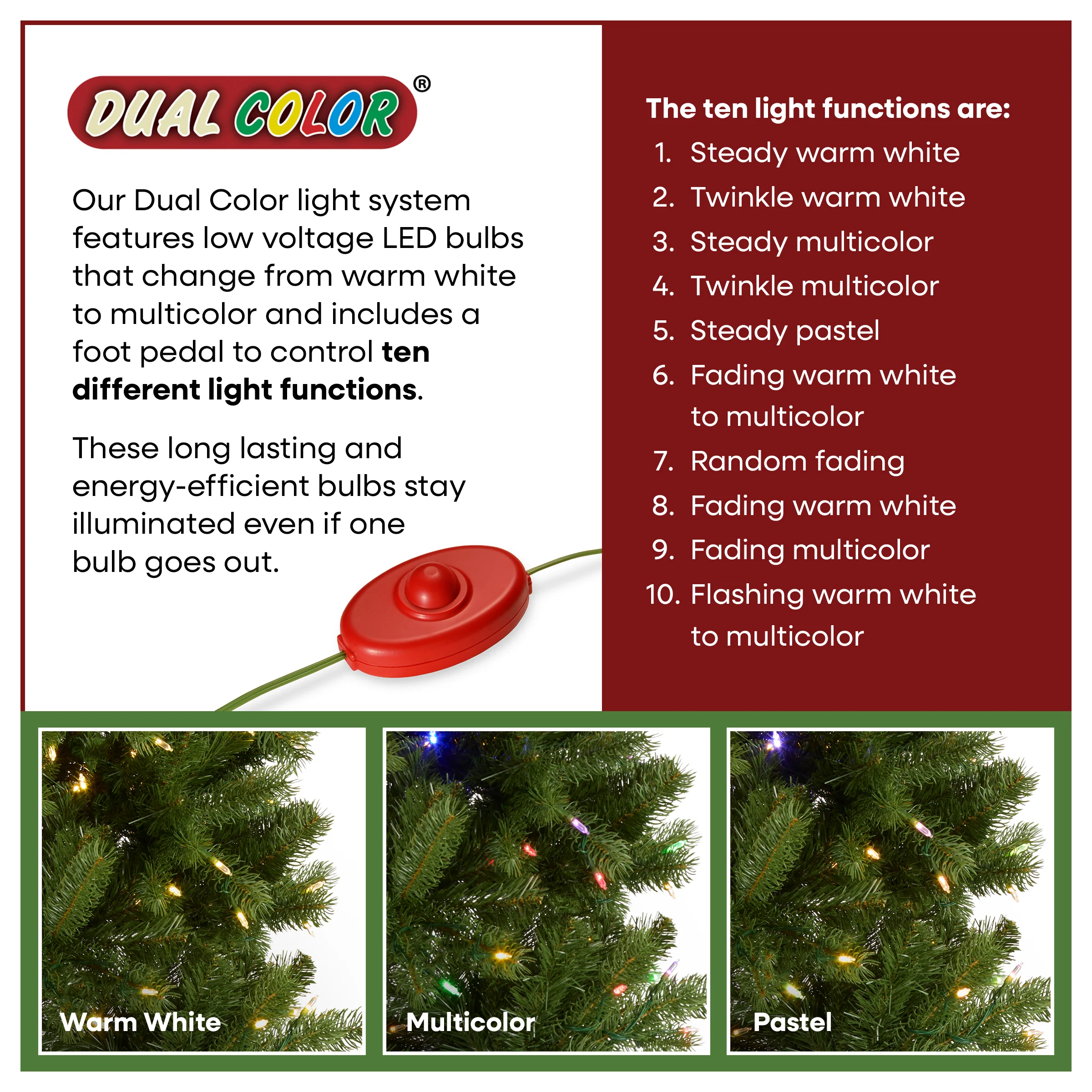 12 ft. Pre-Lit Downswept Douglas Fir Pencil Slim Tree with Dual Color LED Lights, Plug-In - Image 6