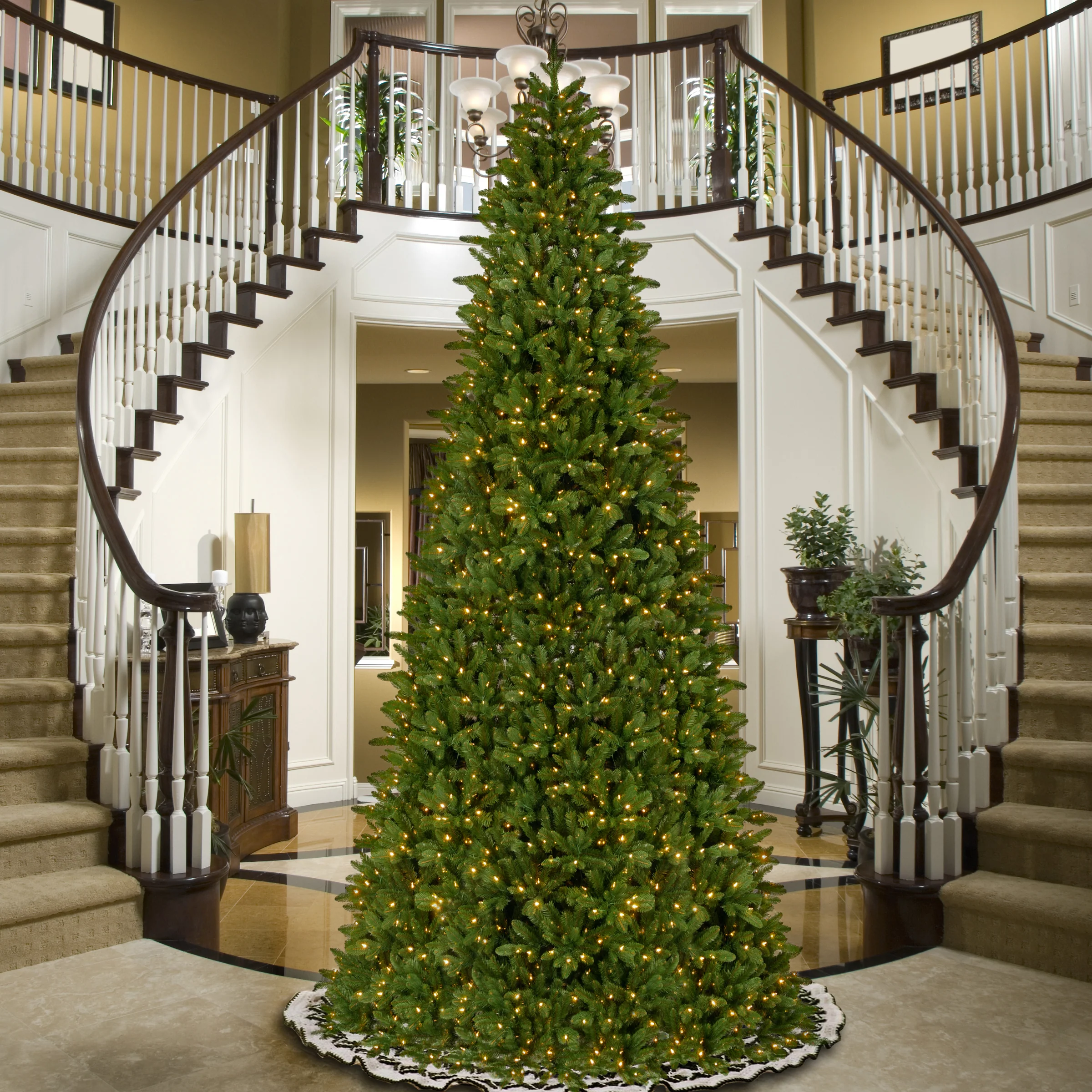 12 ft. Pre-Lit Ridgewood Spruce Slim Tree with Dual Color LED Lights - Image 2
