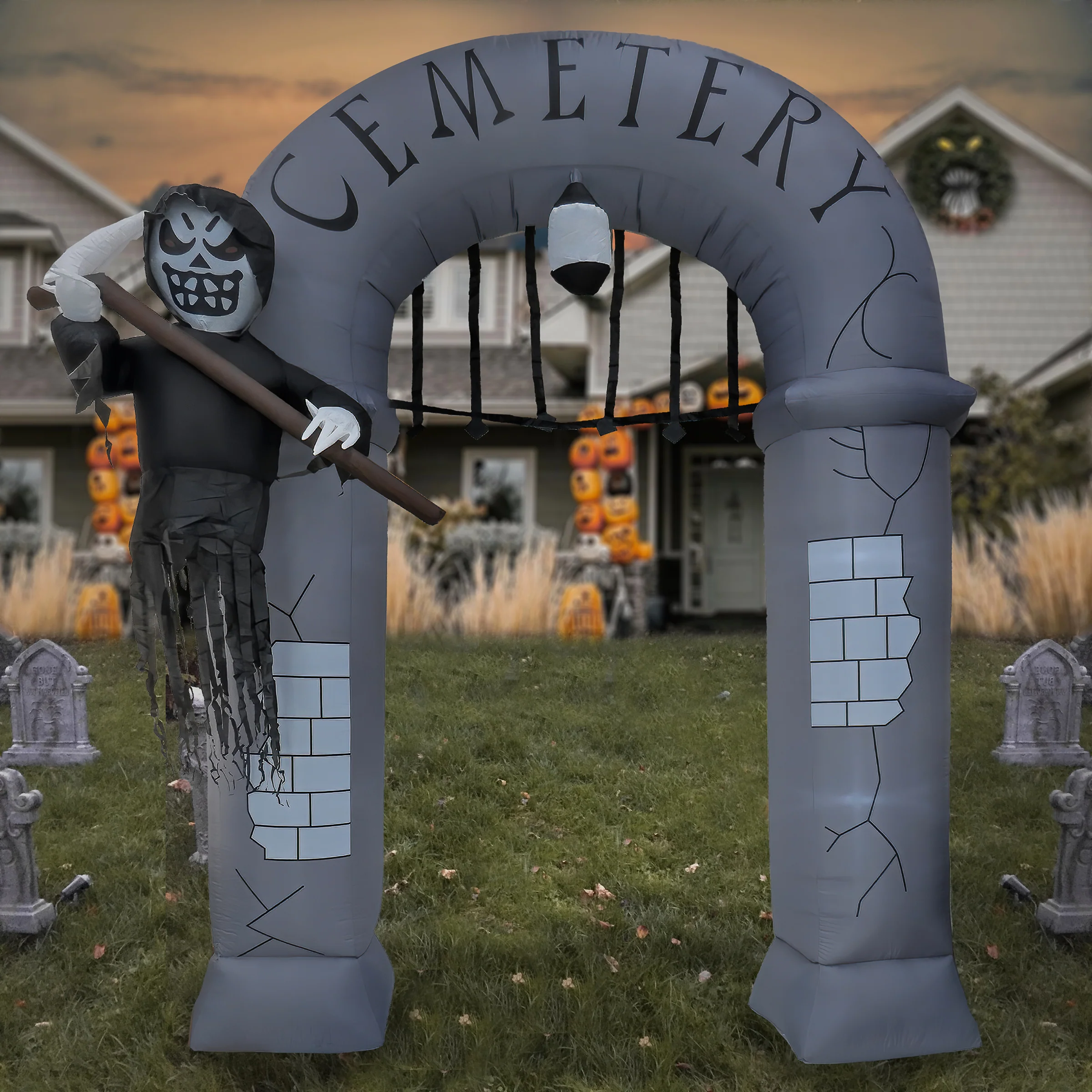12 ft. Halloween Ghost Arch Inflatable Decoration with LED Lights, Plug-In - Image 2