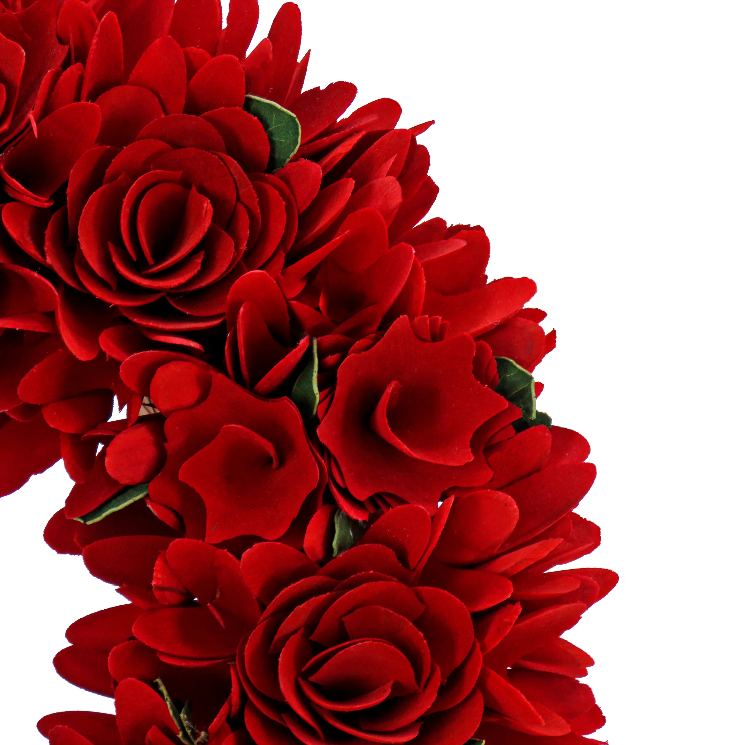 Artificial Valentine's Wreath, Decorated with Red Roses, Valentine's Day Collection, 14 Inches - Image 3