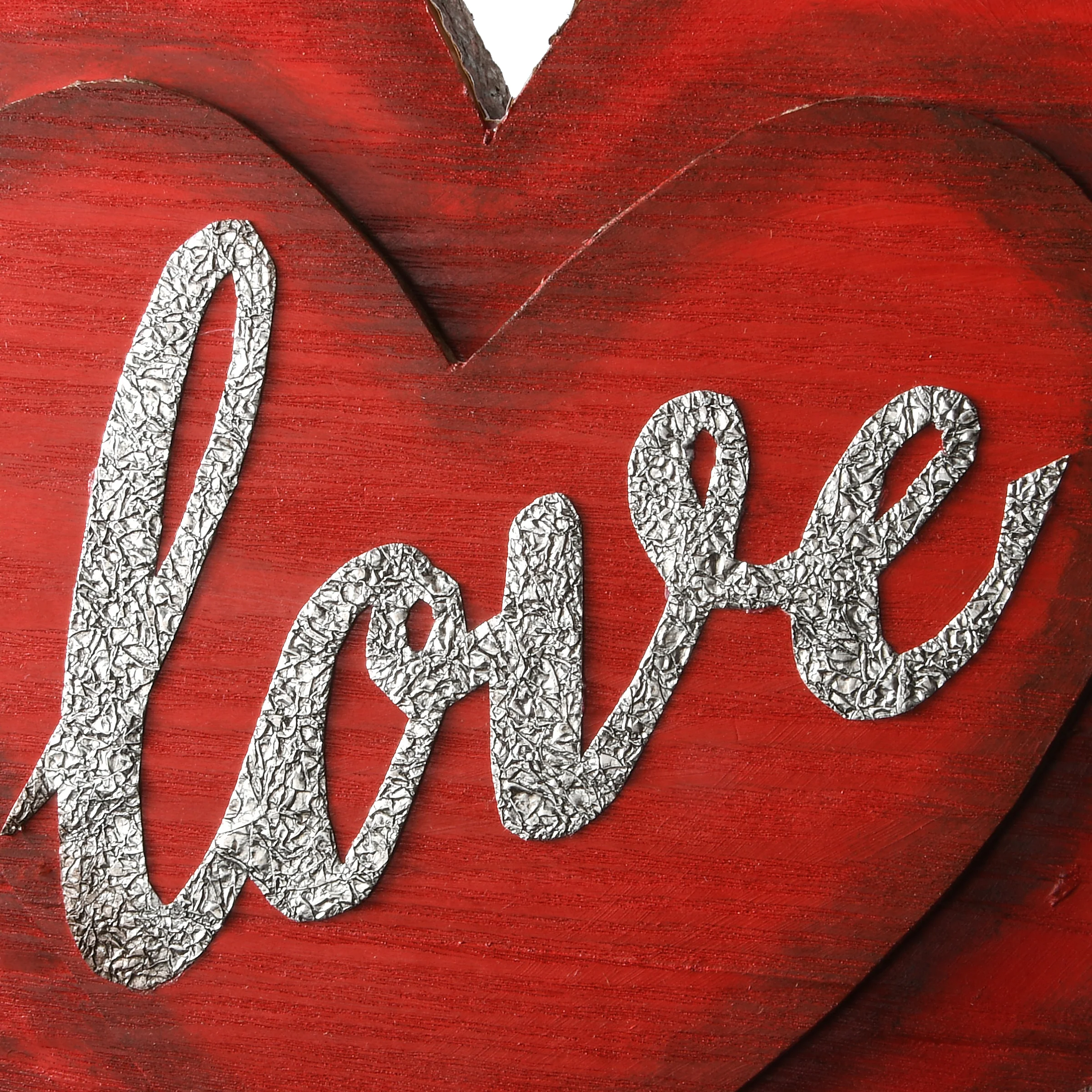 14 in. Valentine's Wooden Heart Hanging Decoration - Image 5