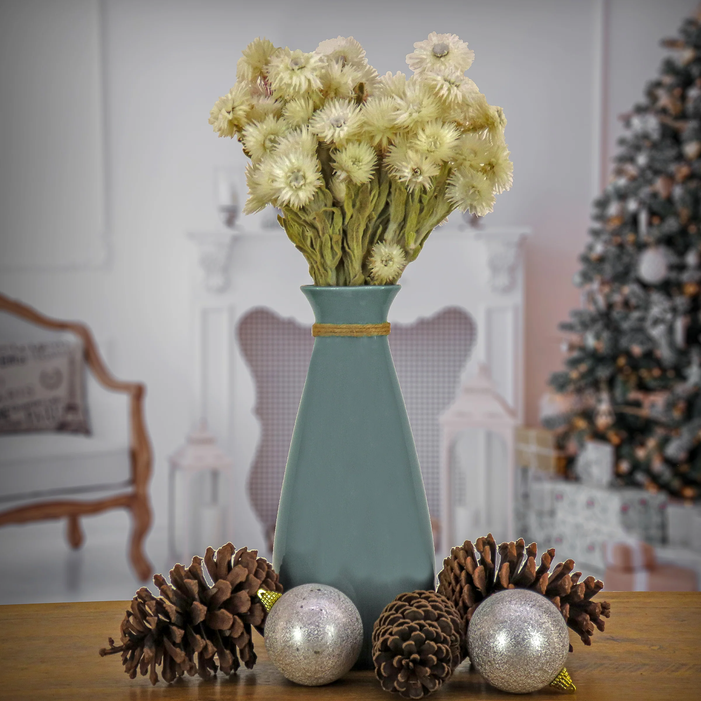 16 in. Spring Dried Natural Capeblumen Flowers Bouquet - Image 2