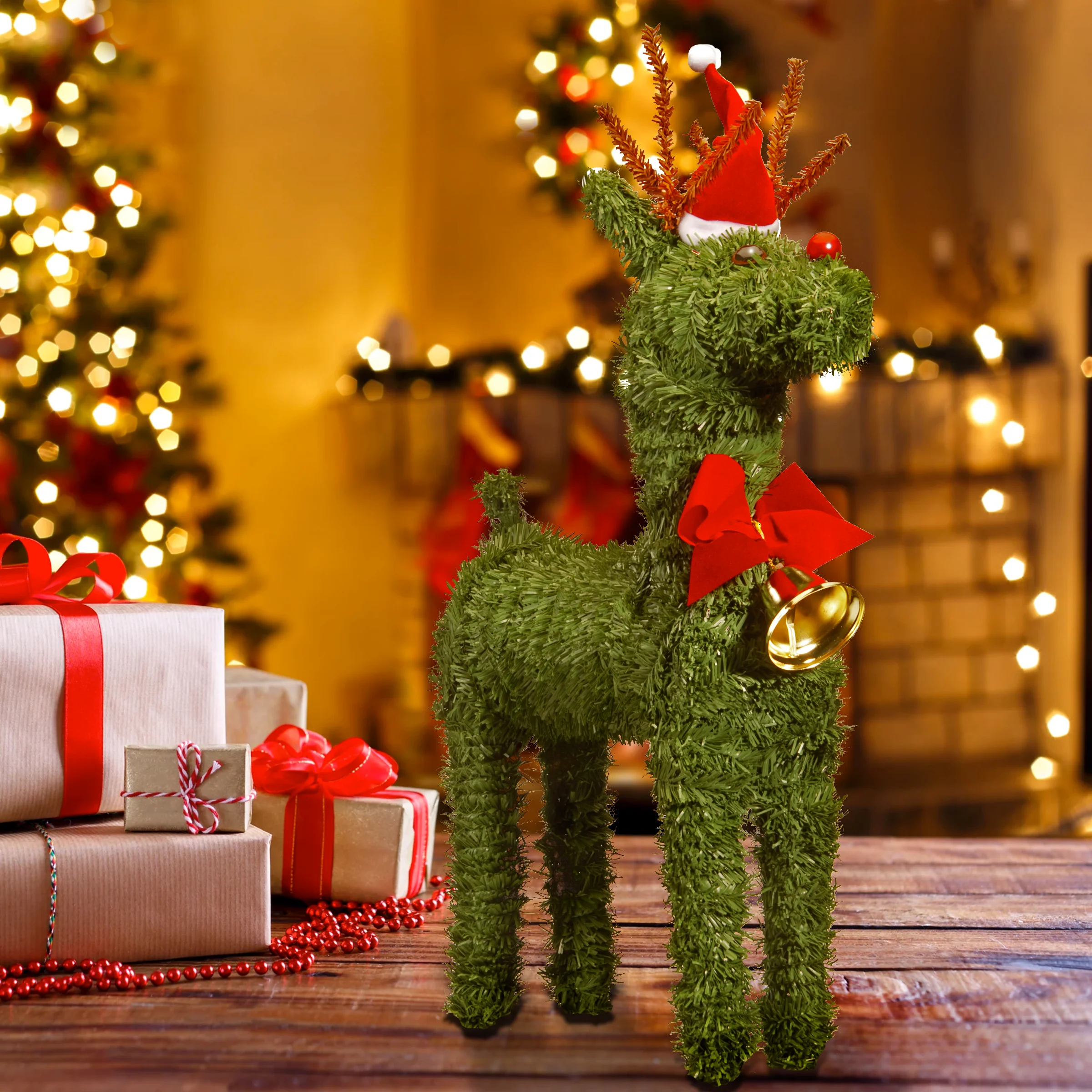 16 in. Evergreen Reindeer - Image 2