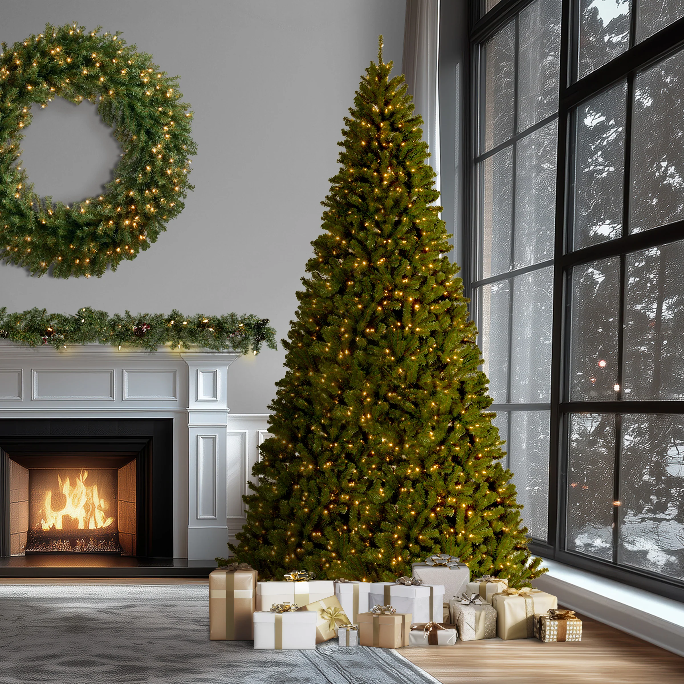 16 ft. Pre-Lit North Valley Spruce Tree with Clear Lights, Plug-In - Image 2