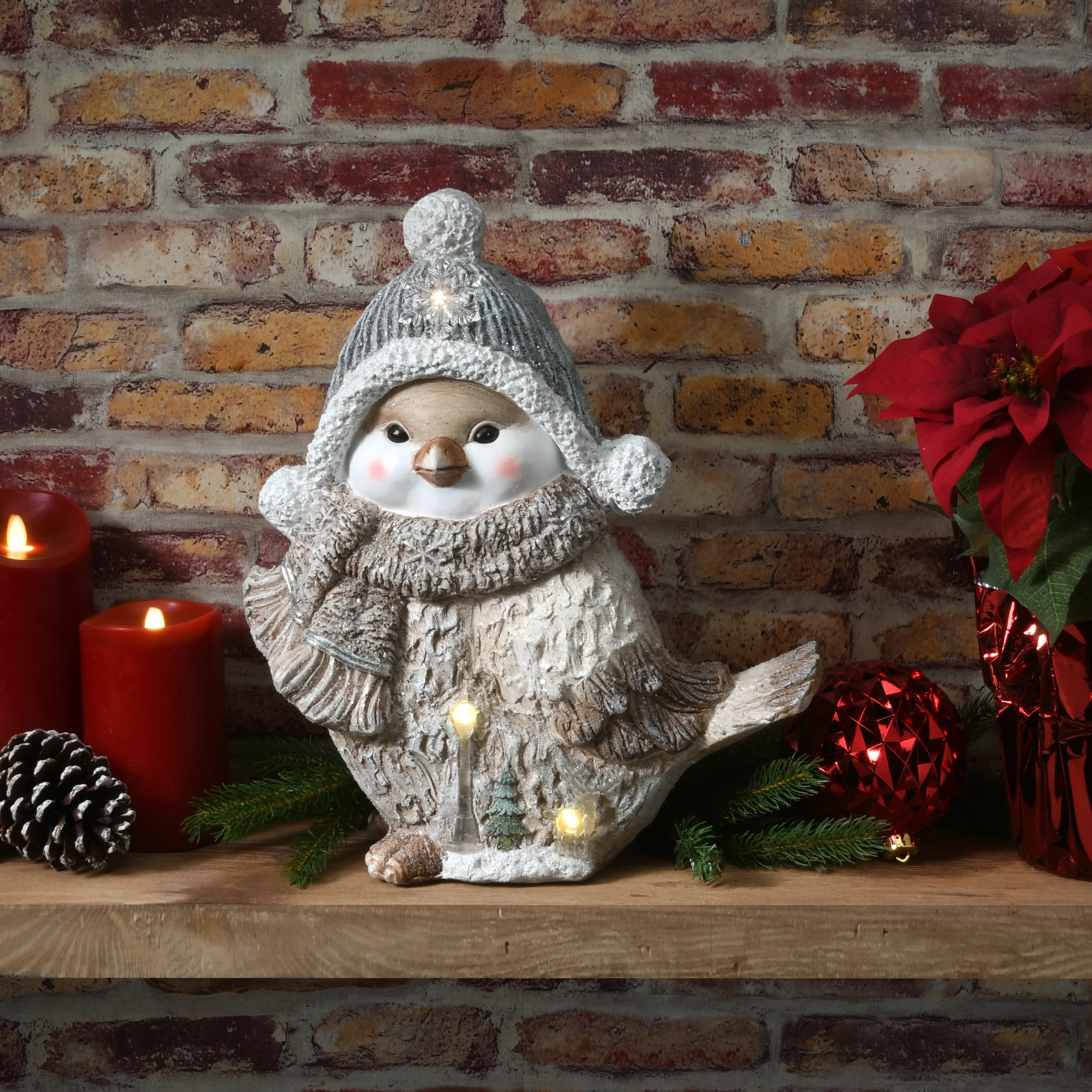 16 in. Lighted Snowbird Figurine - Image 2