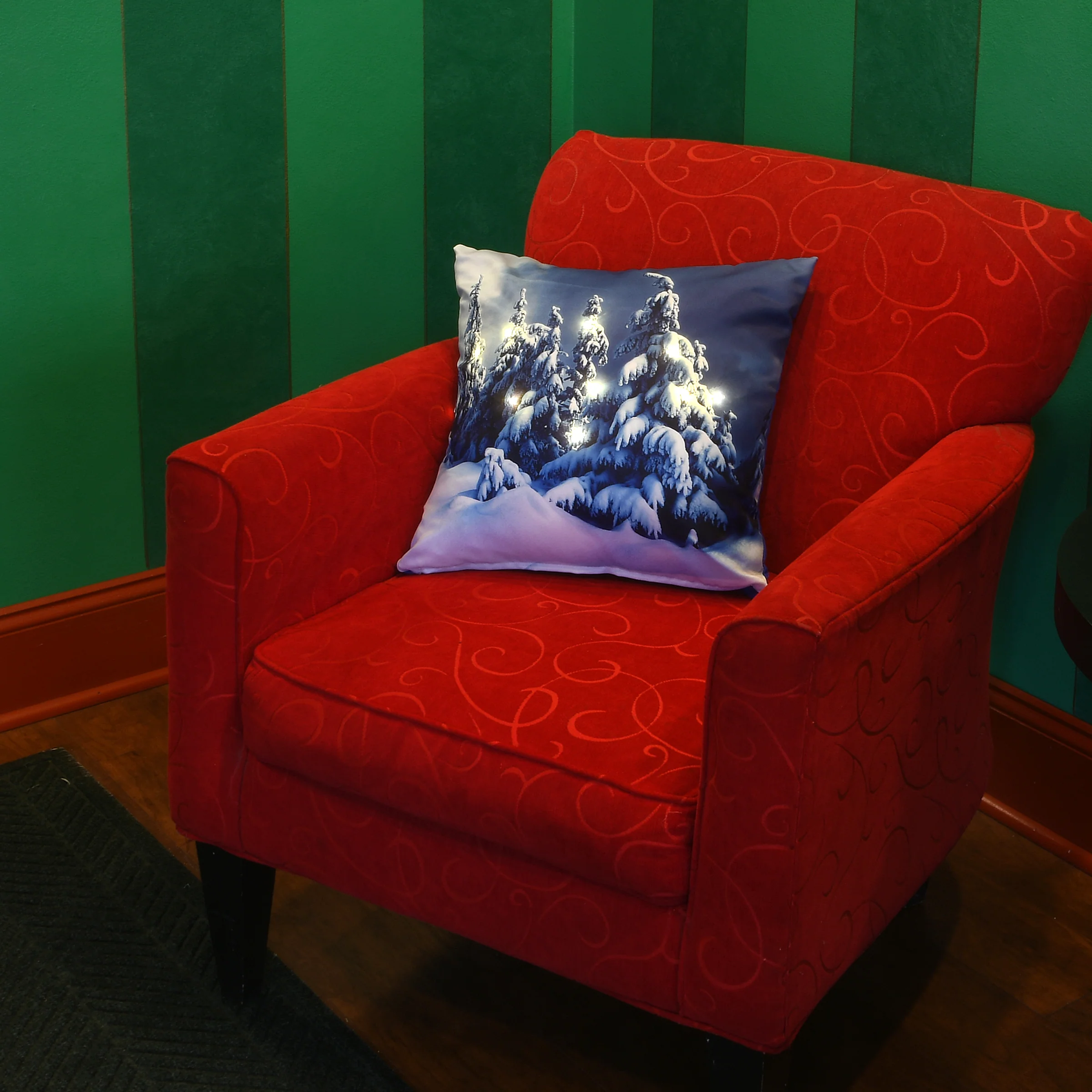 17 in. Winter Scene Pillow with LED Lights - Image 2