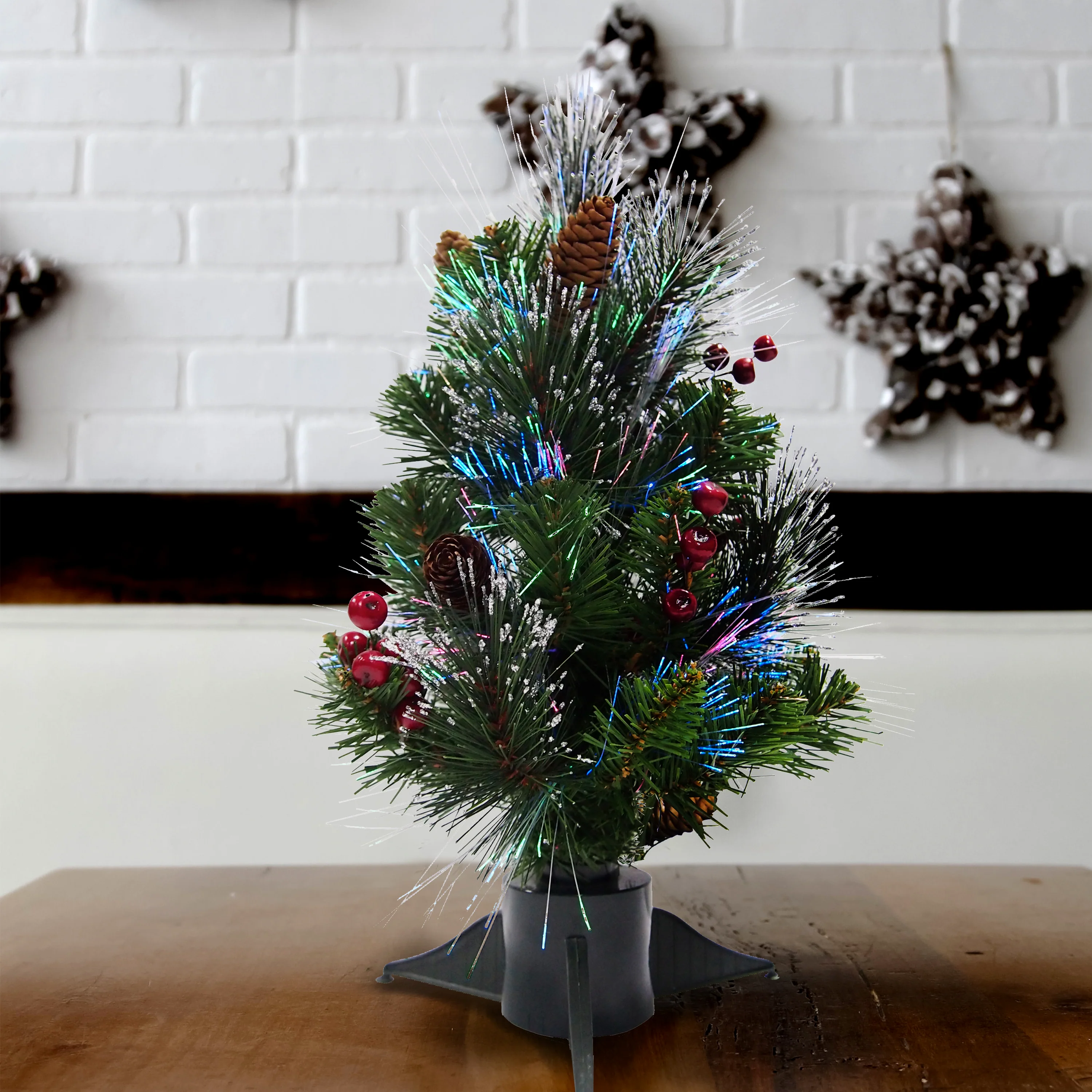 18 in.Pre-Lit Fiber Optic Crestwood Tree - Image 2
