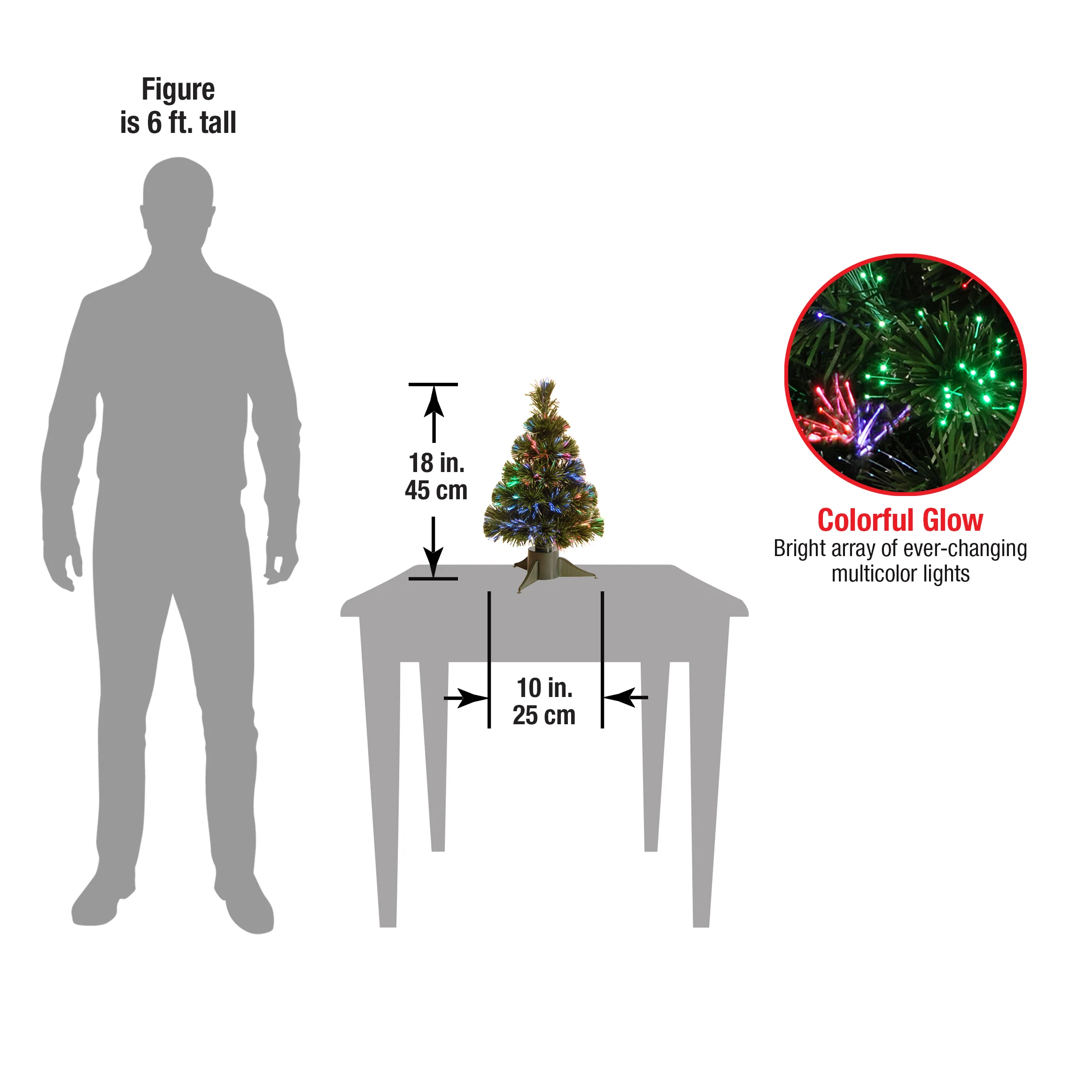 18 in.Pre-Lit Fiber Optic Ice Tree - Image 4
