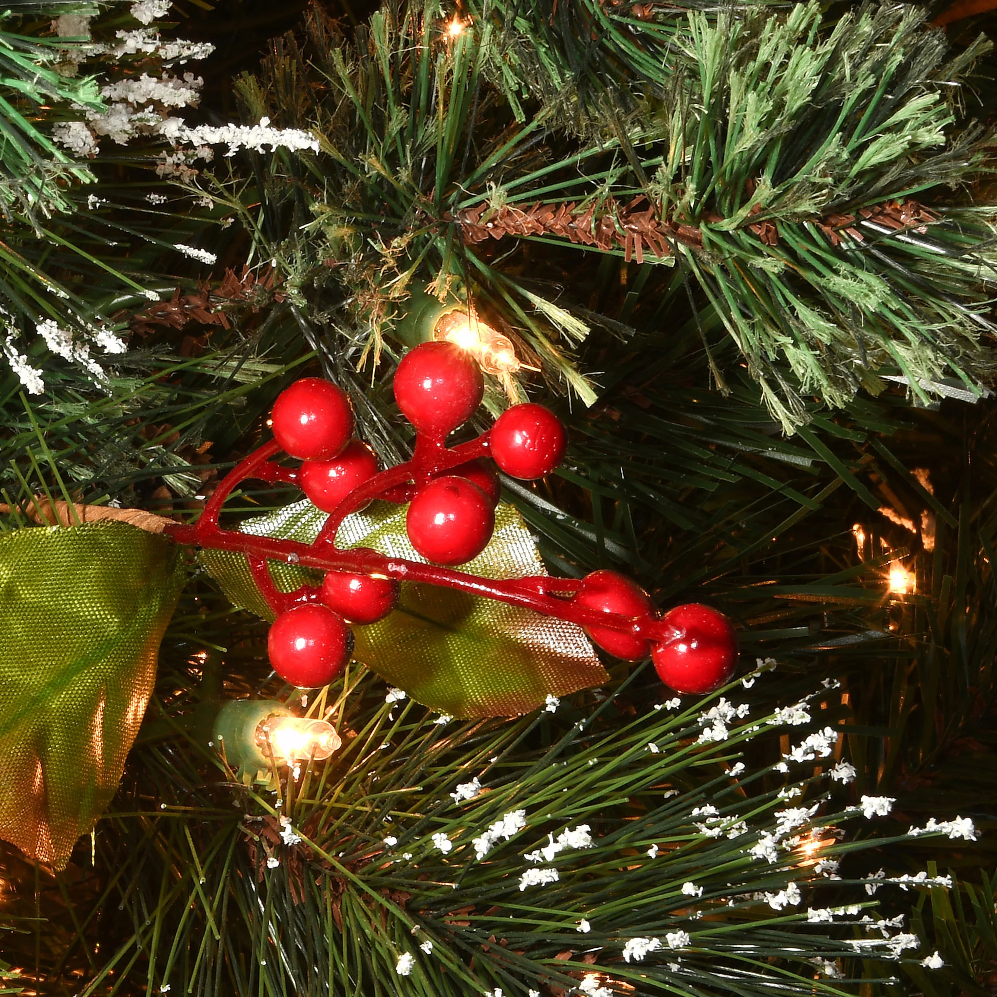 18 in. Pre-Lit  Wintry Pine Tree with Warm White LED Lights - Image 3