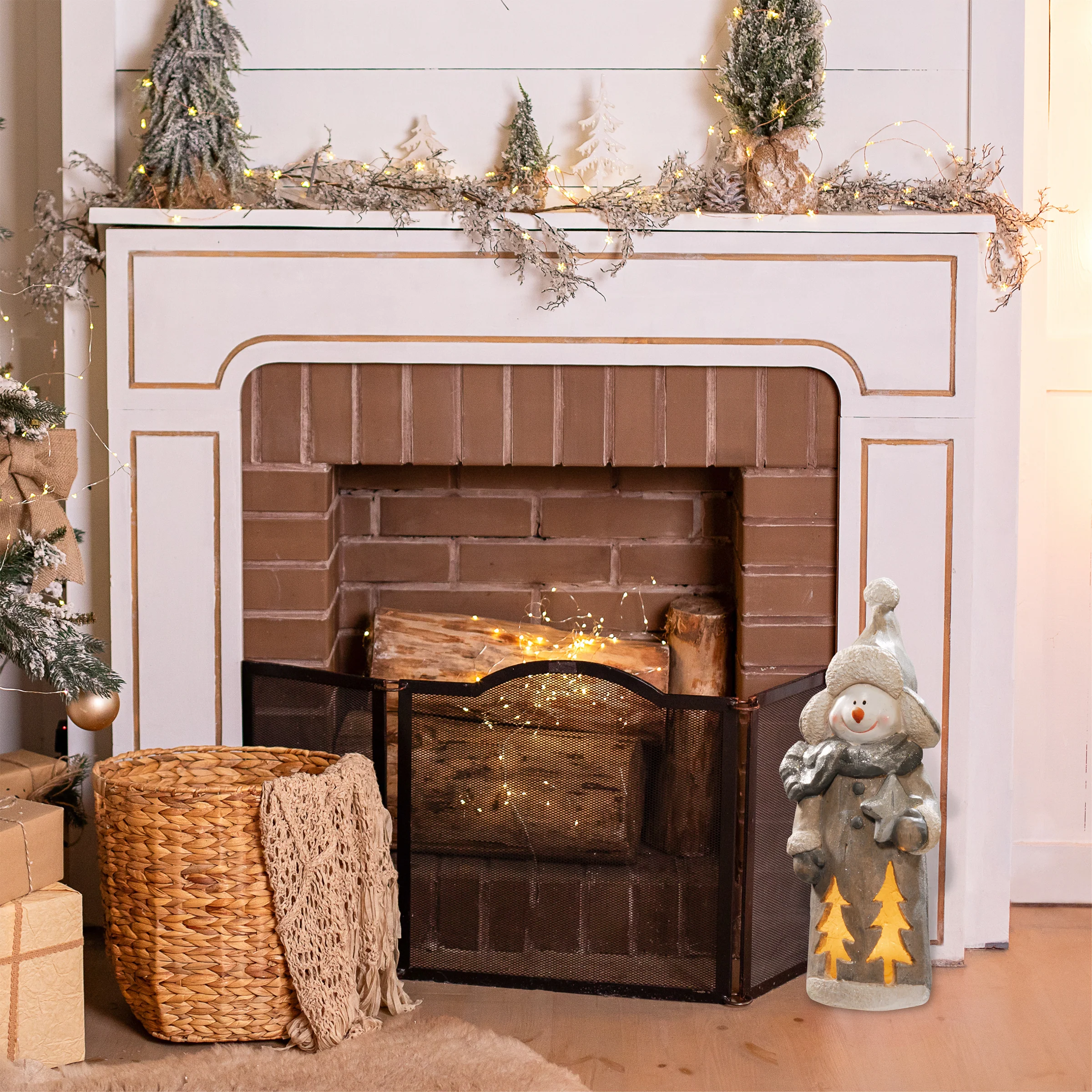 18 in. Lighted Snowman Décor Piece - Image 2