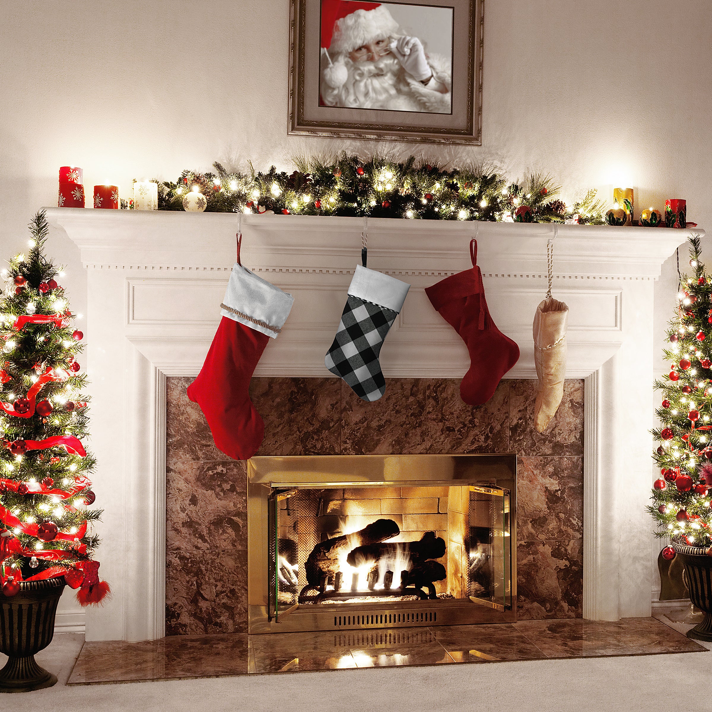 19 in. General Store Collection Plaid Stocking - Image 2