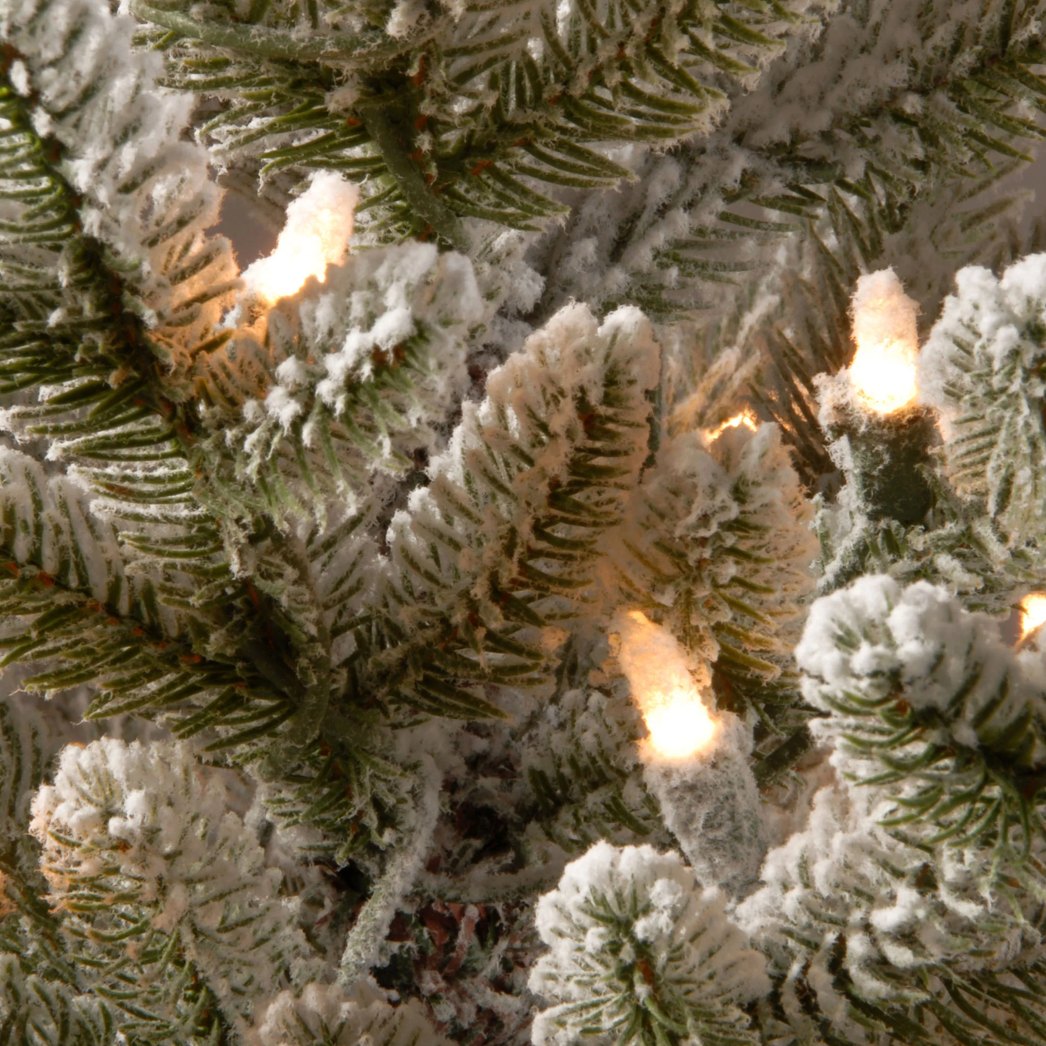 2.5 ft. Pre-Lit Snowy Cambridge Fir Tree with White LED Lights - Image 3