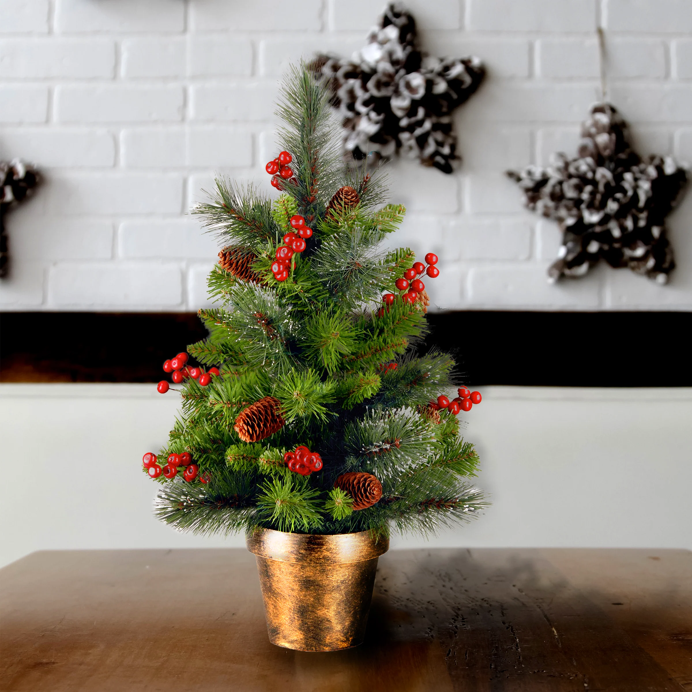 2 ft. Pre-Lit Crestwood Spruce Tree with Warm White LED Lights - Image 2