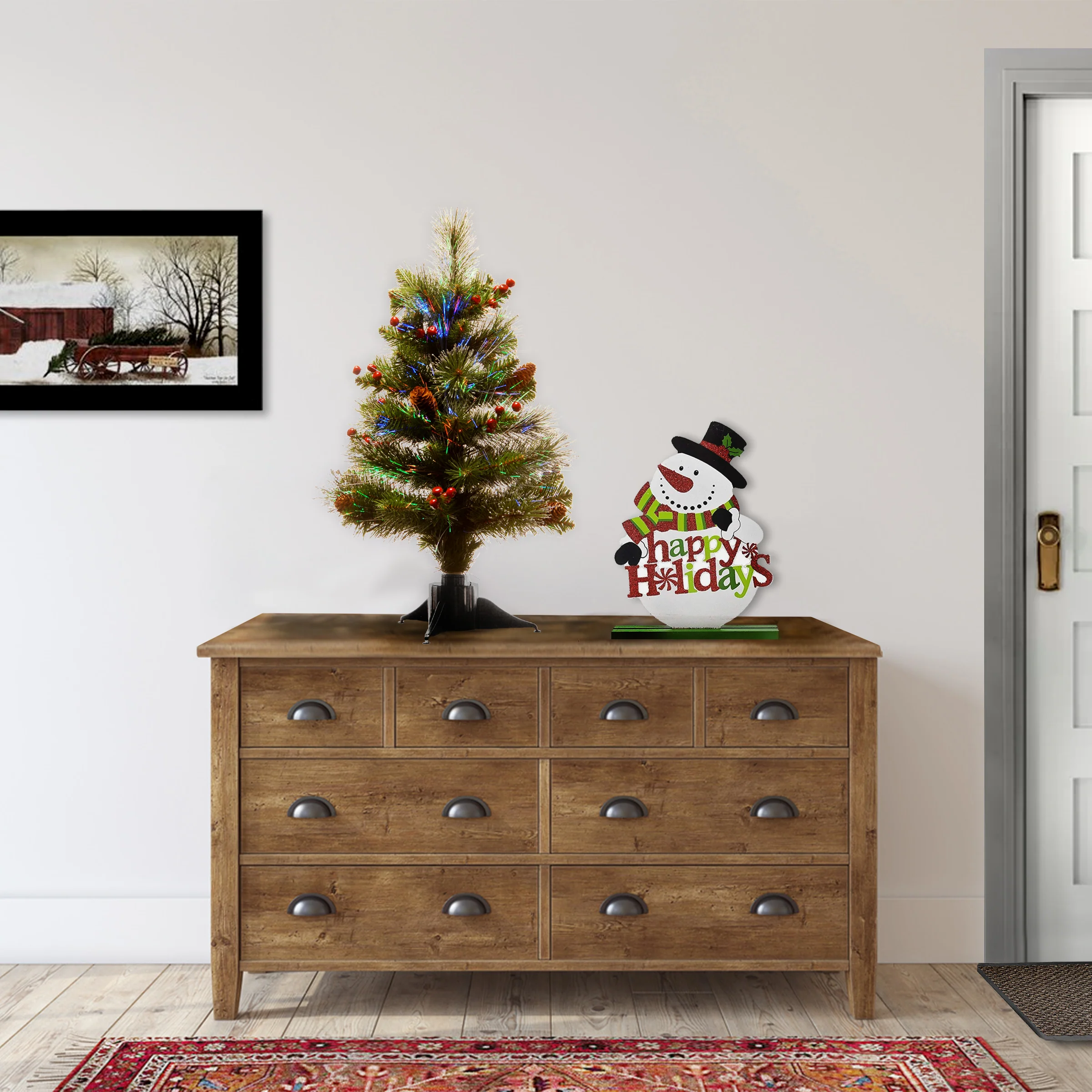 2 ft. Pre-Lit Fiber Optic Crestwood Tree - Image 2