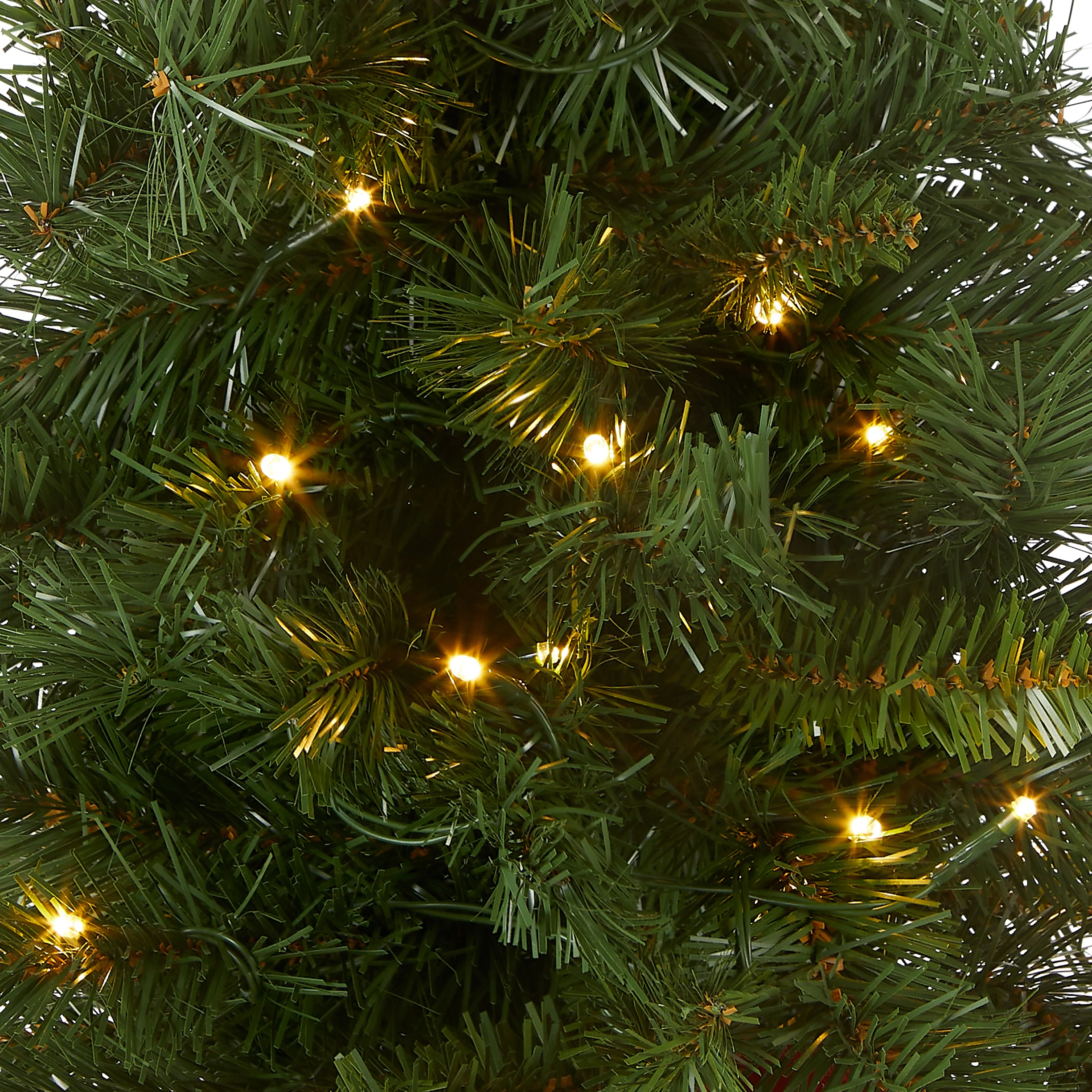 2 ft. Pre-Lit Majestic Fir Tree with LED Lights, Red Base - Image 3