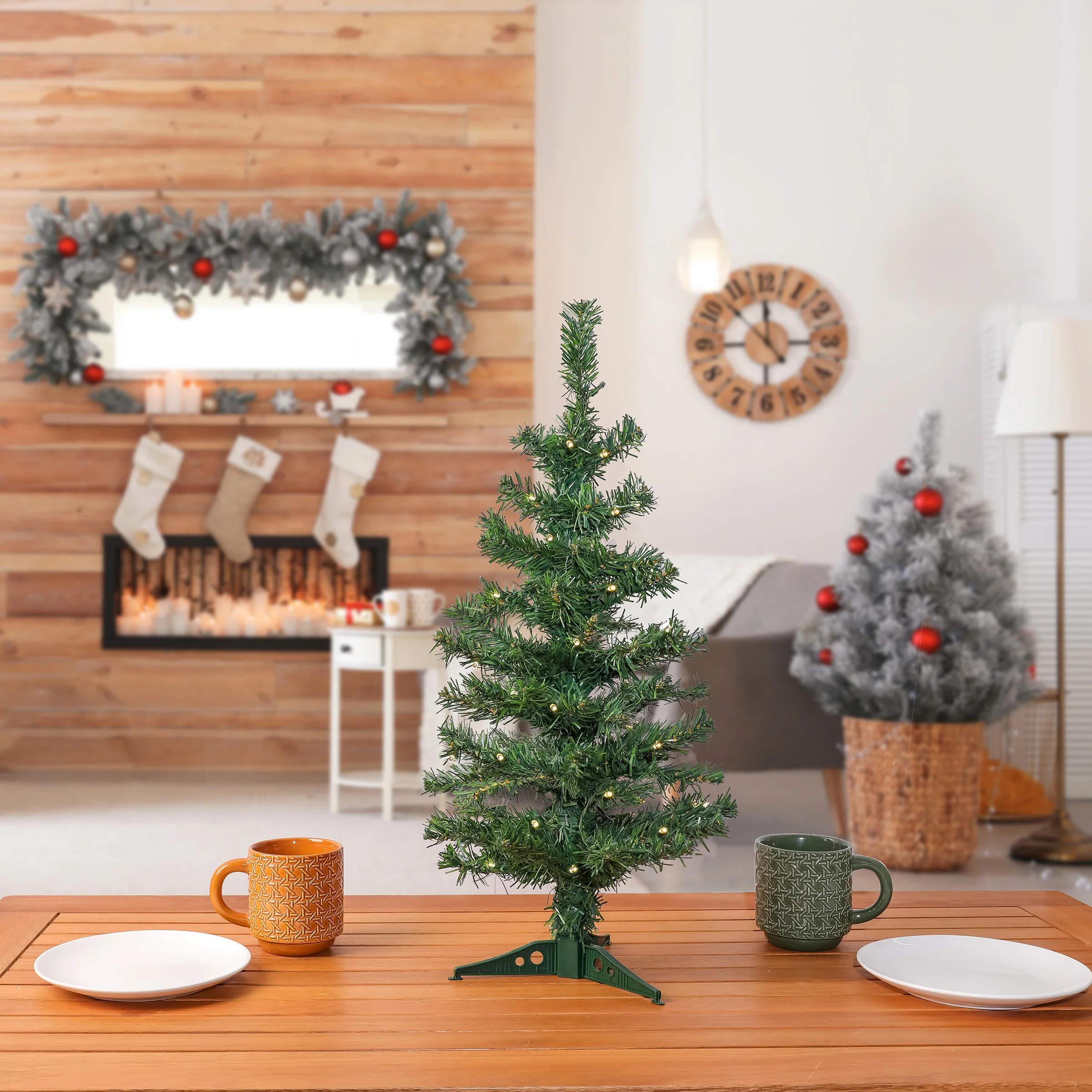 2 ft. Pre-Lit Mavis Spruce Tree with LED Lights - Image 2