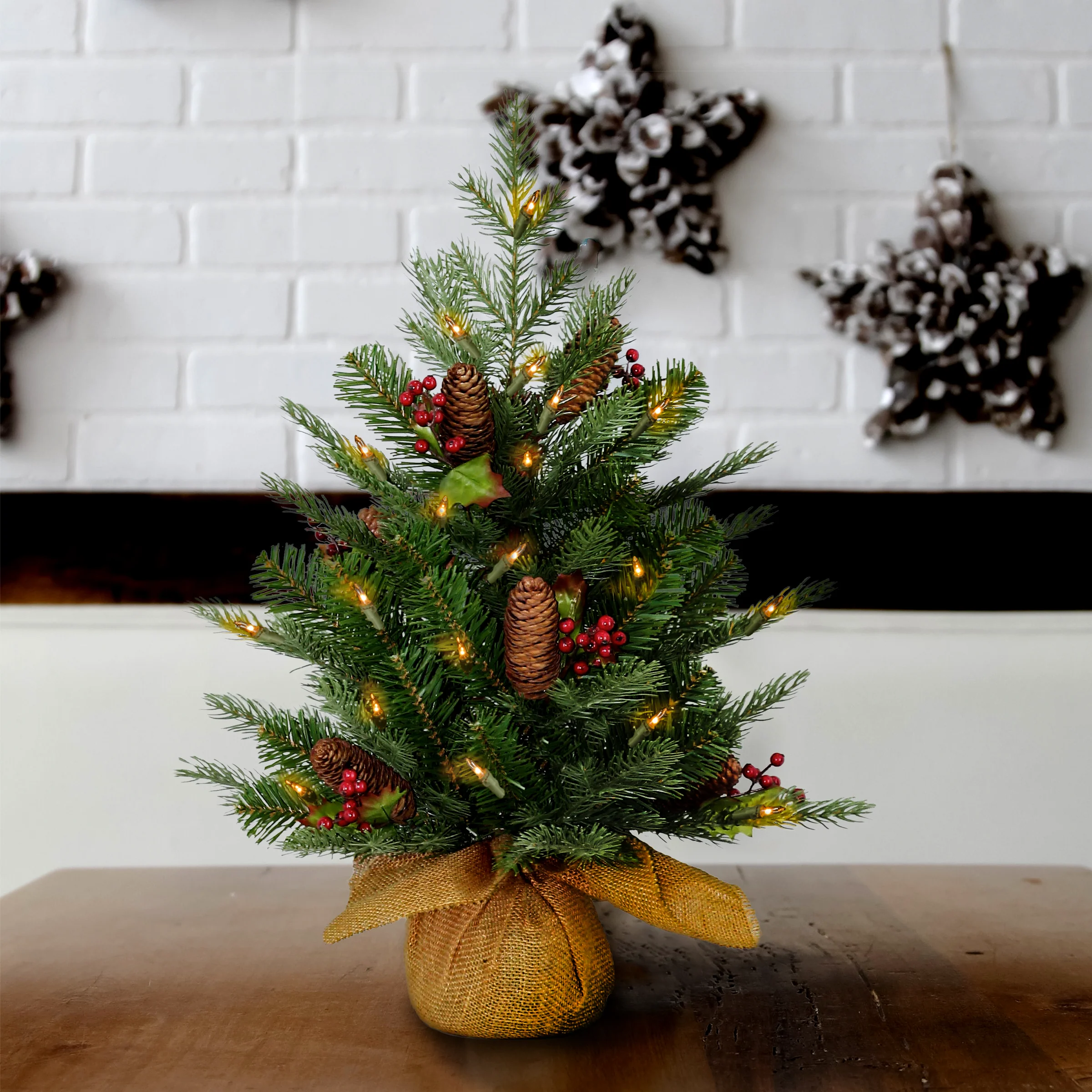 2 ft. Pre-Lit Nordic Spruce Tree with  LED Lights - Image 3