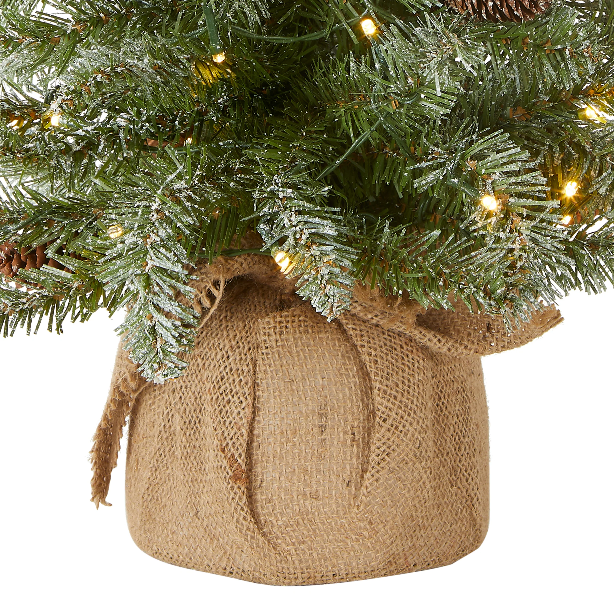 2 ft. Pre-Lit Snowy Concolor Fir Tree with LED Lights - Image 4