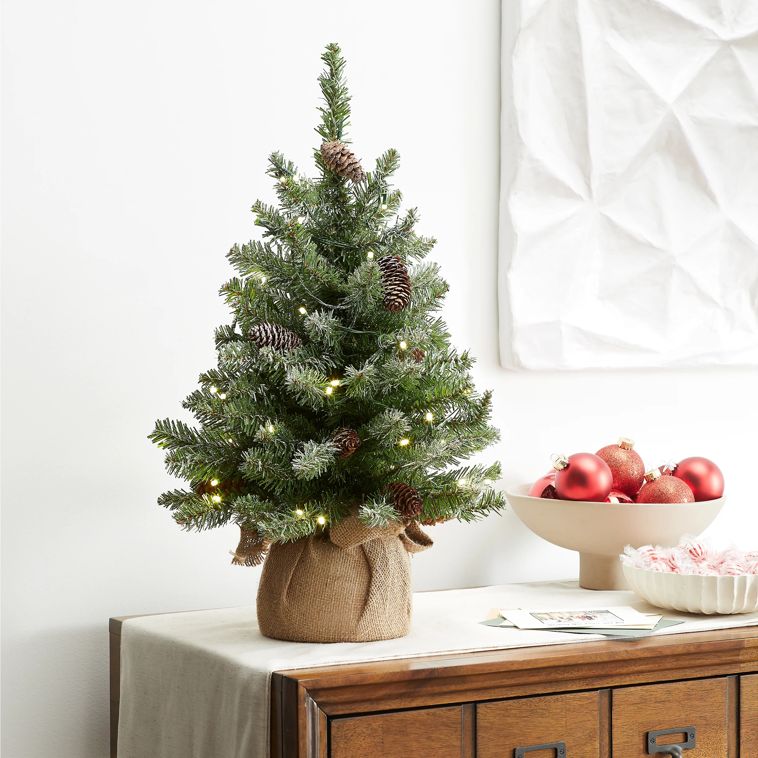 2 ft. Pre-Lit Snowy Concolor Fir Tree with LED Lights - Image 6