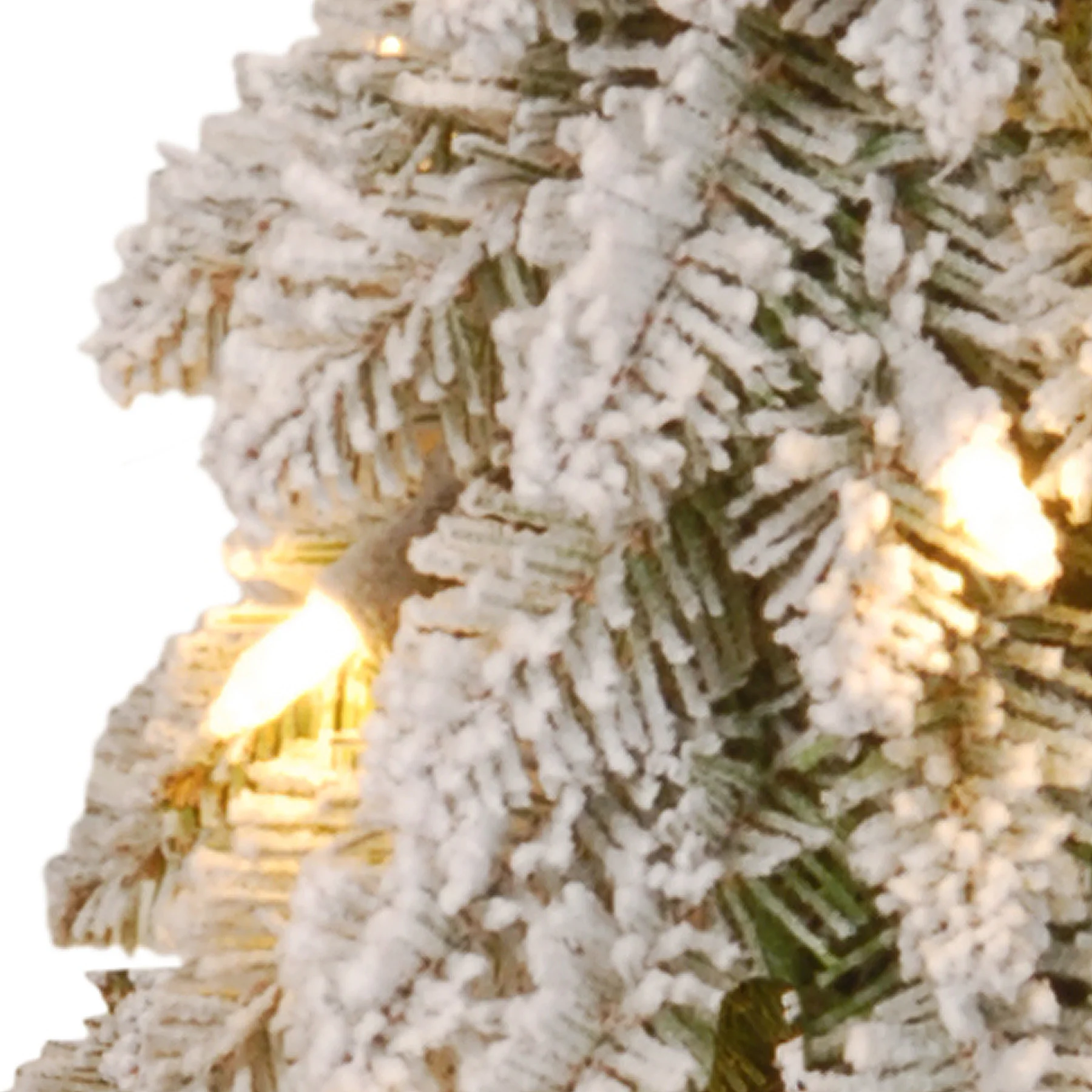 2 ft. Pre-Lit Snowy Downswept Forest Tree with Clear Lights, Plug-In - Image 9