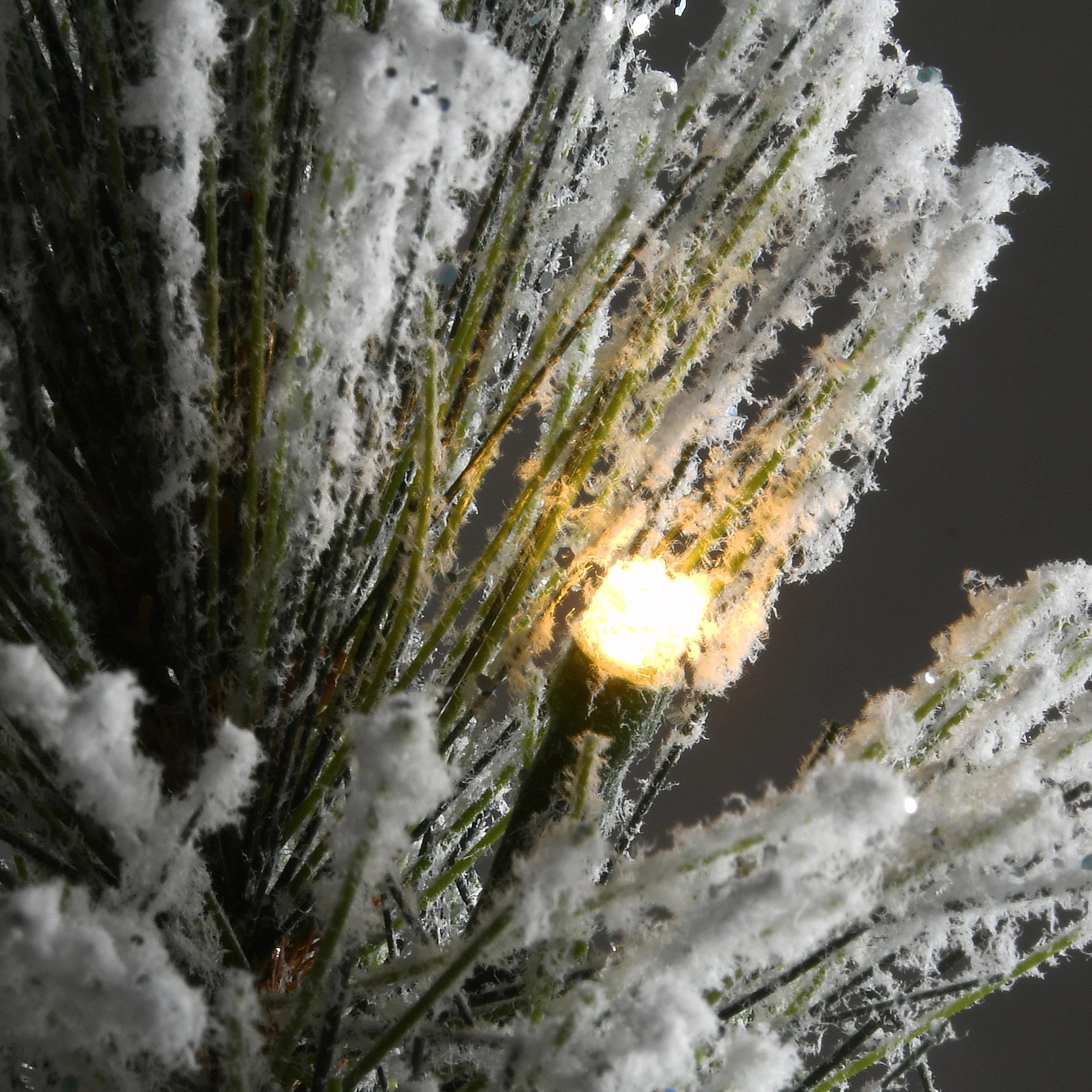 2 ft. Pre-Lit Snowy Redmond Pine Tree with LED Lights - Image 3
