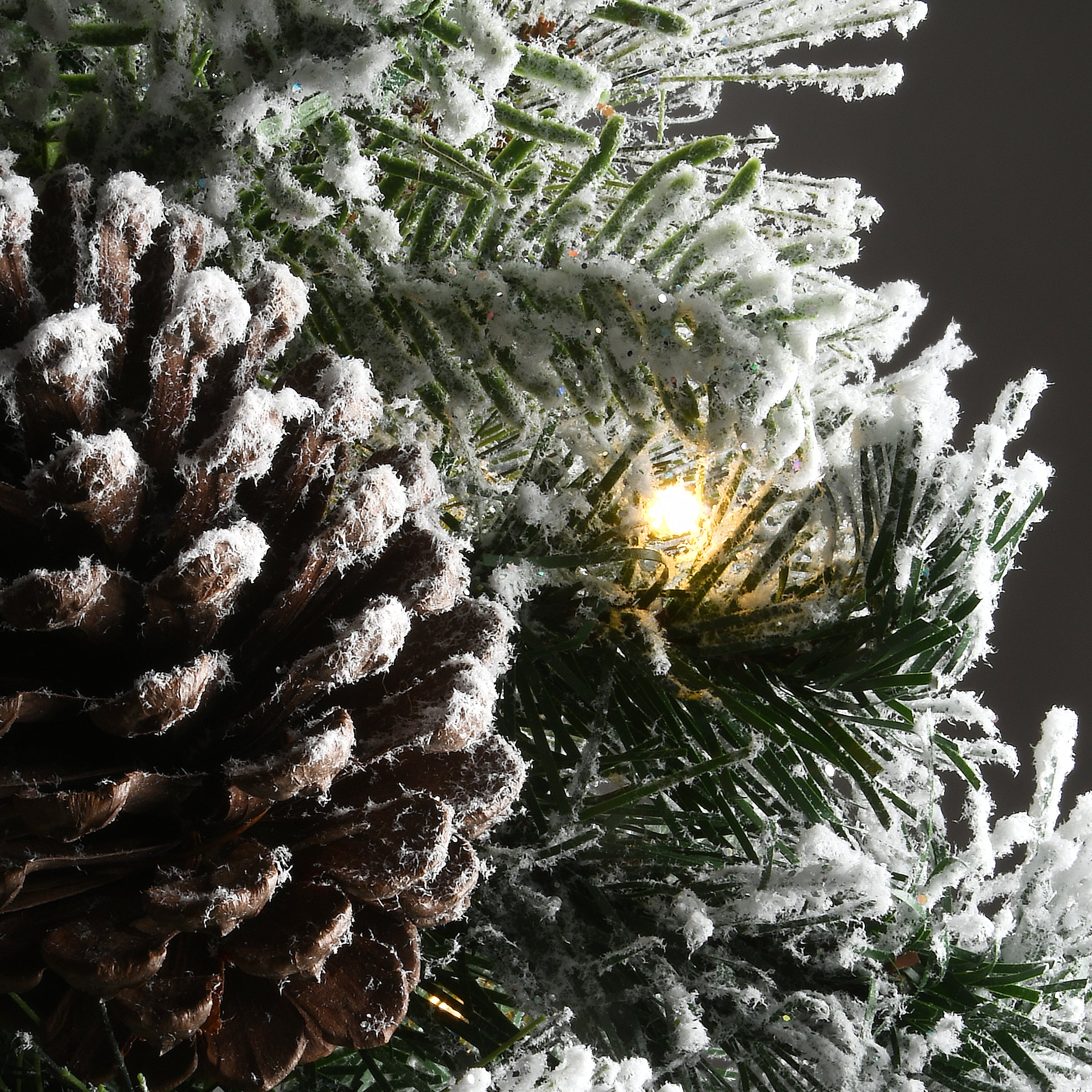 2 ft. Pre-Lit Snowy Redmond Pine Tree with LED Lights - Image 4