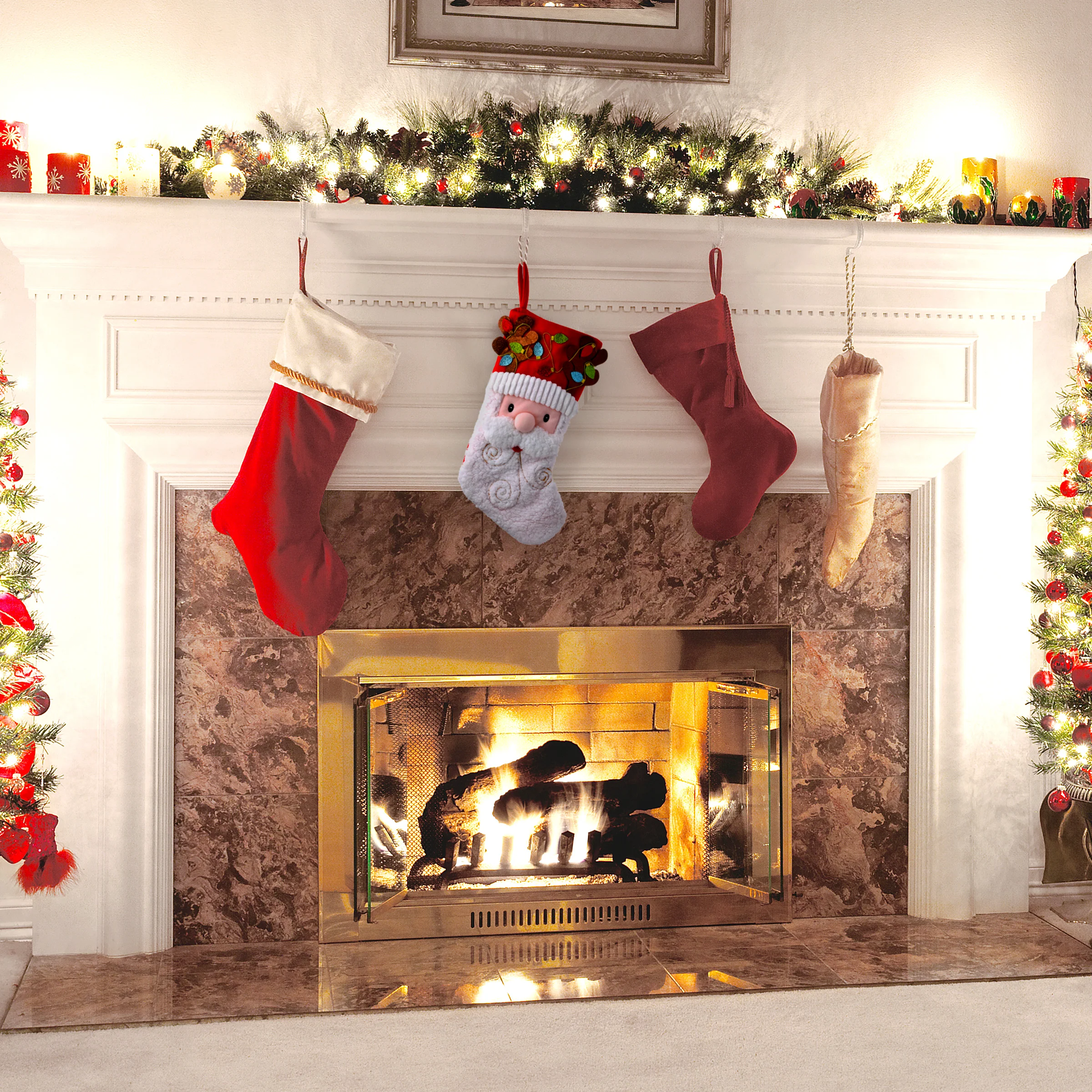20 in. Be Merry Collection Novelty Santa Stocking - Image 2