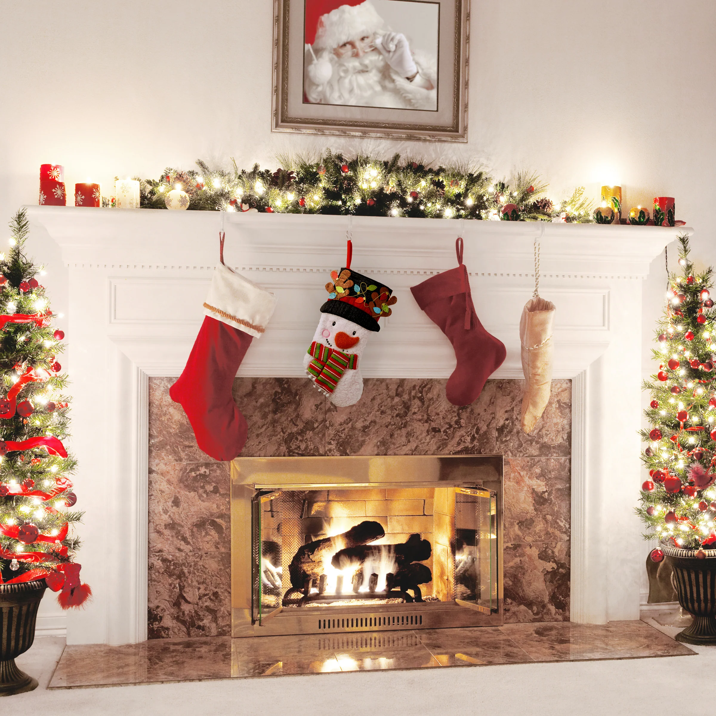 20 in. Be Merry Collection Novelty Snowman Stocking - Image 2