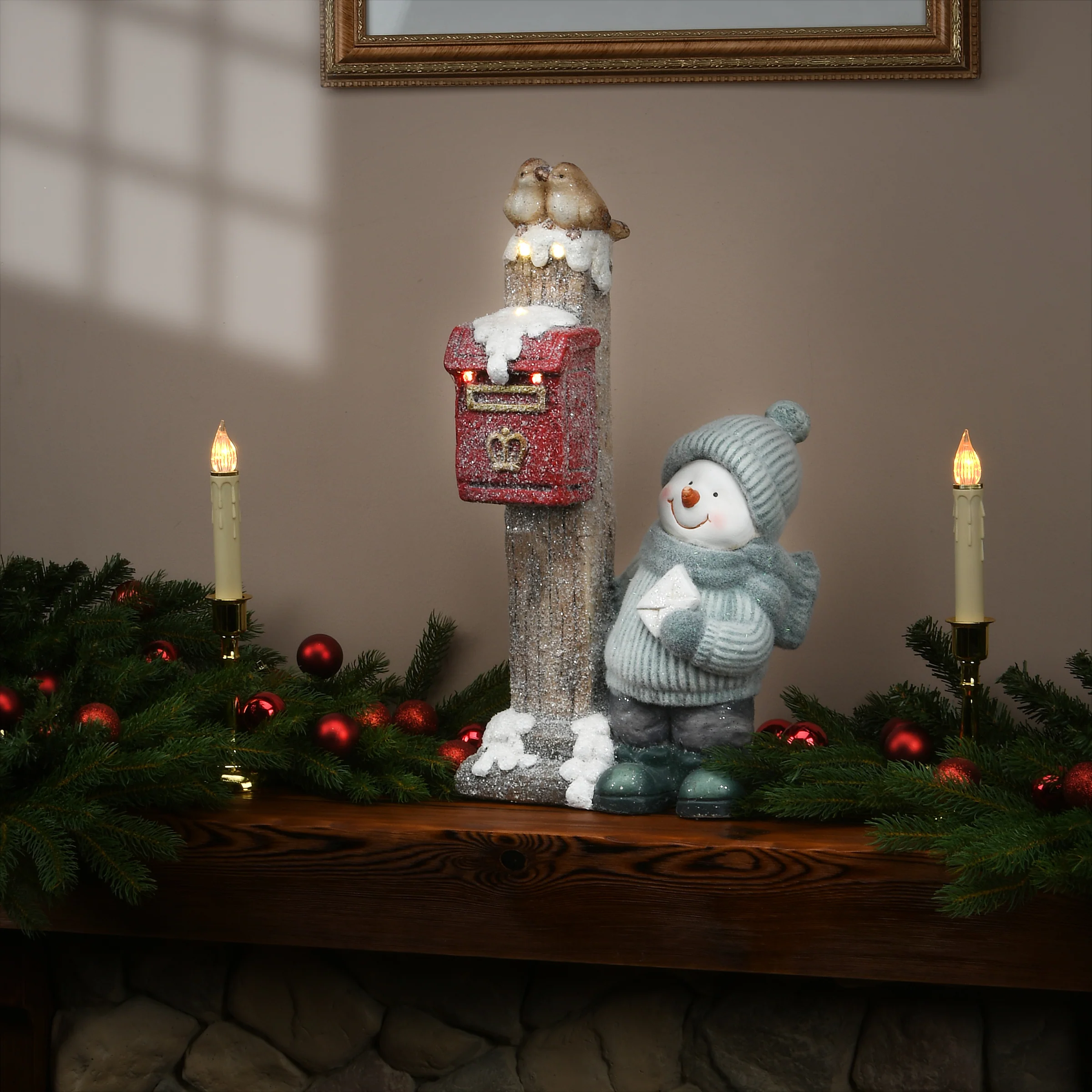20 in. Snowman Sending Mail - Image 2