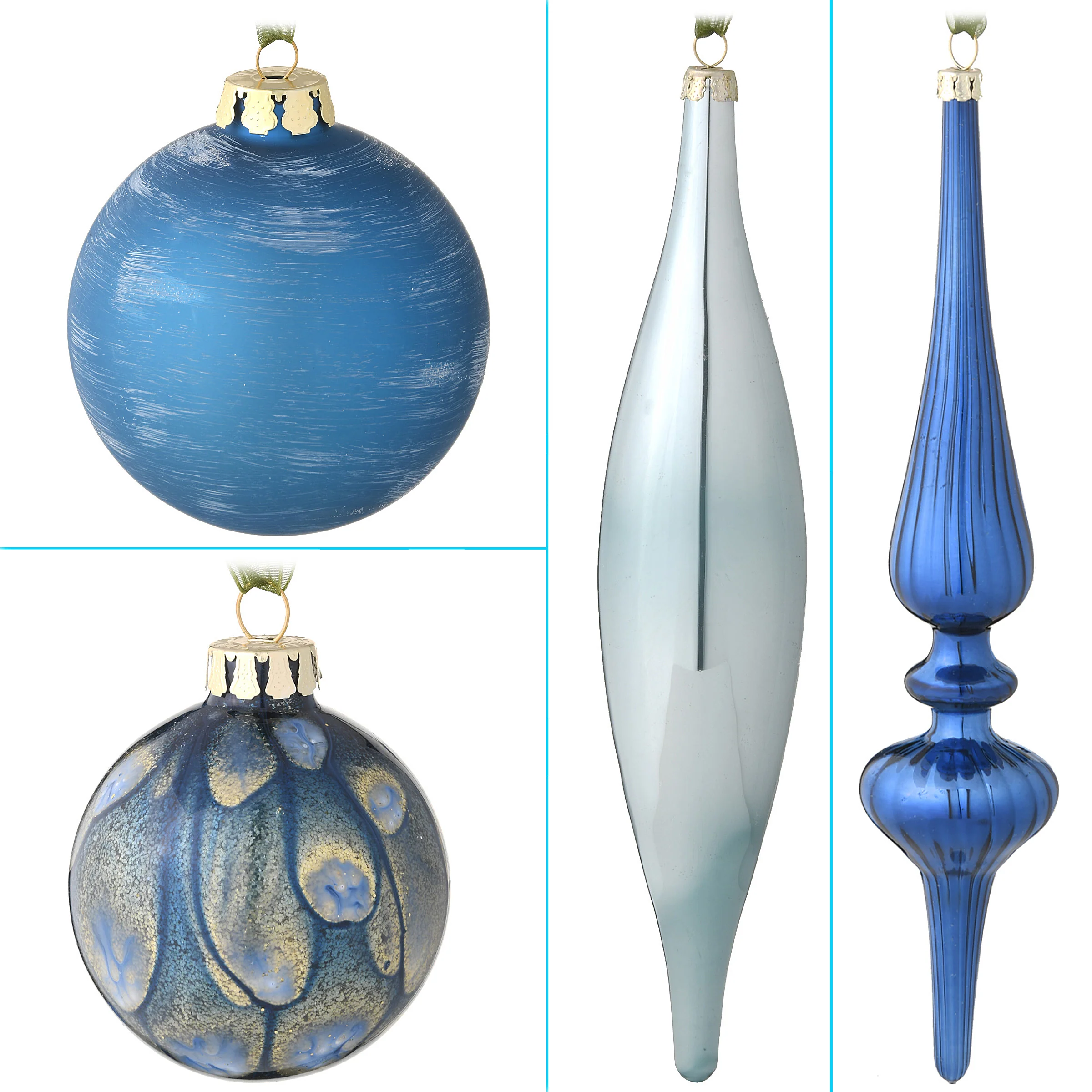 20-Piece Christmas Tree Ornament Set, Arctic Lights Collection - Image 4