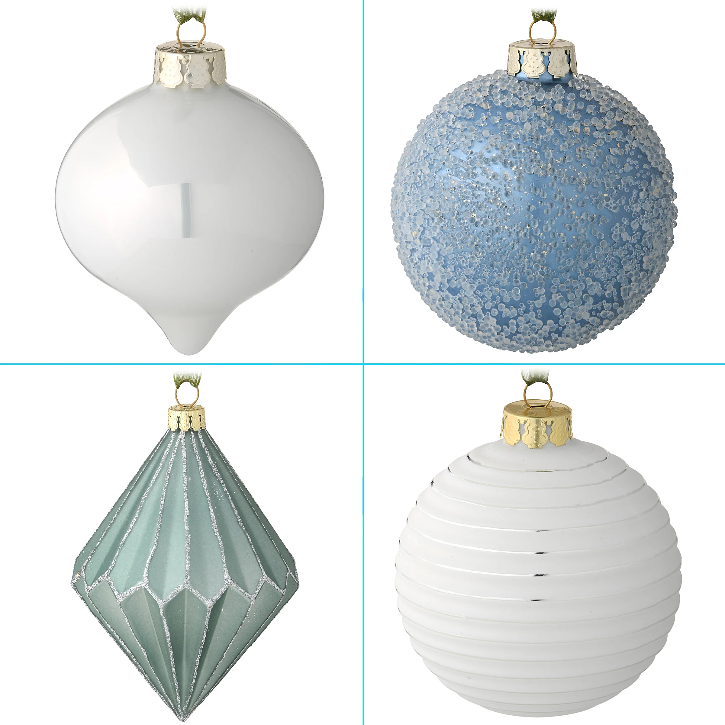 20-Piece Christmas Tree Ornament Set, Arctic Lights Collection - Image 5