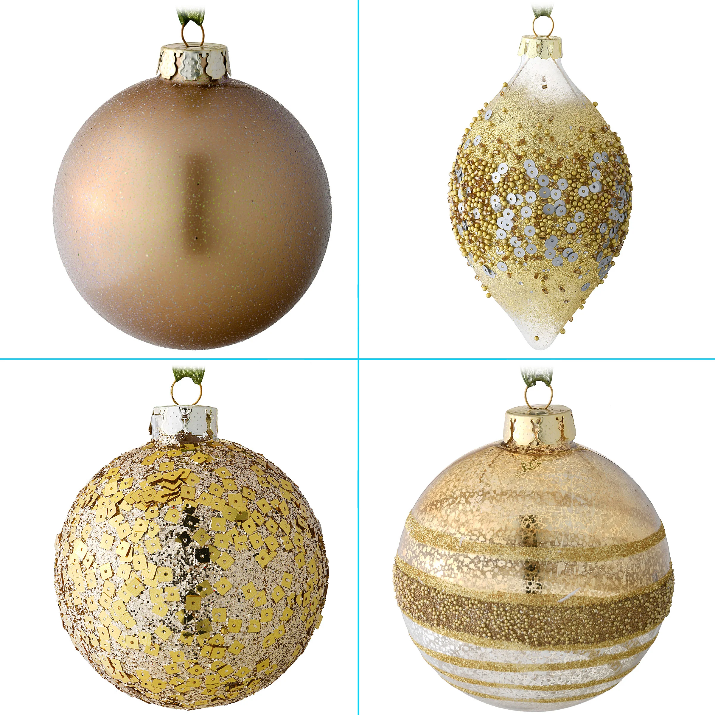 20-Piece Christmas Tree Ornament Set, Yuletide Glam Collection - Image 3