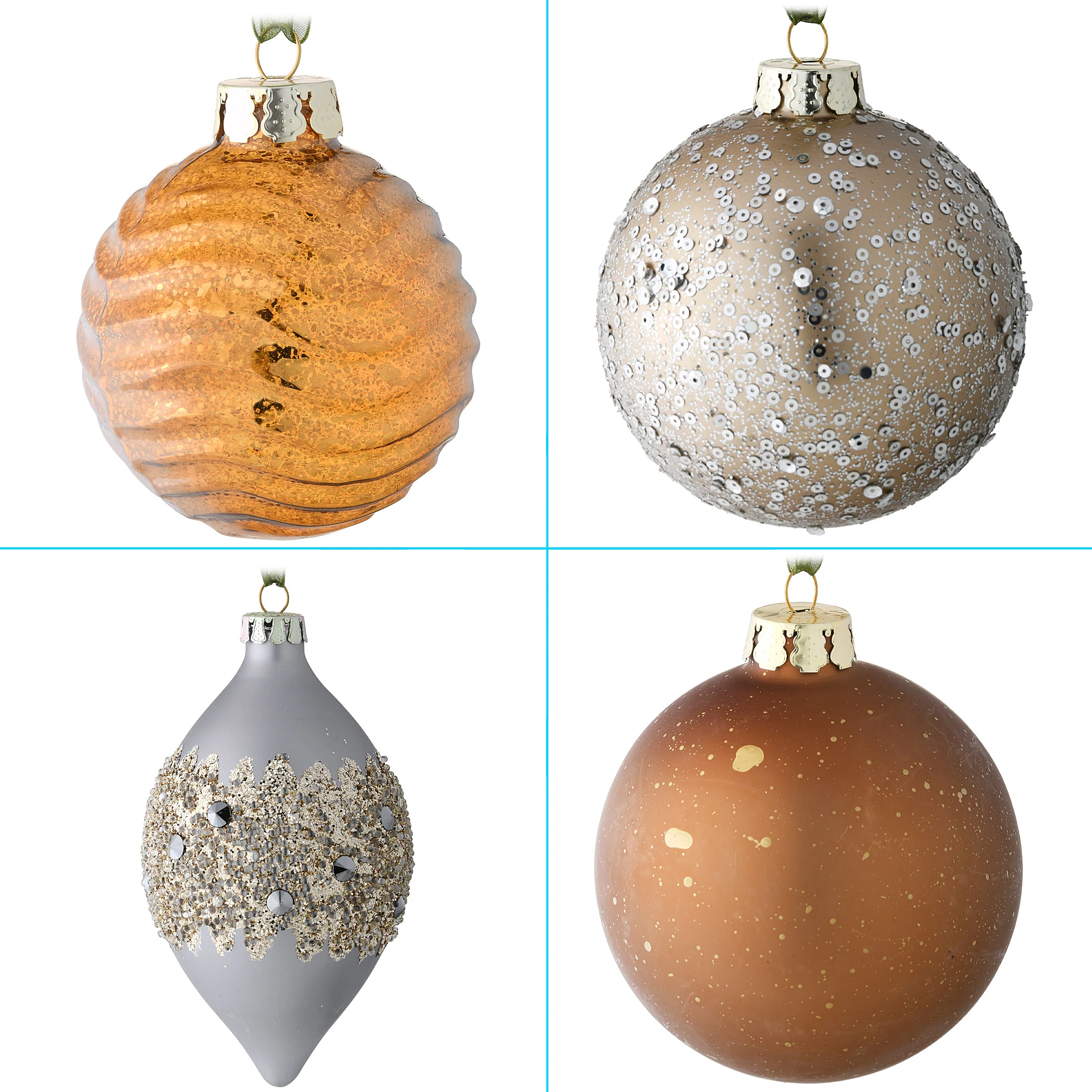 20-Piece Christmas Tree Ornament Set, Yuletide Glam Collection - Image 5