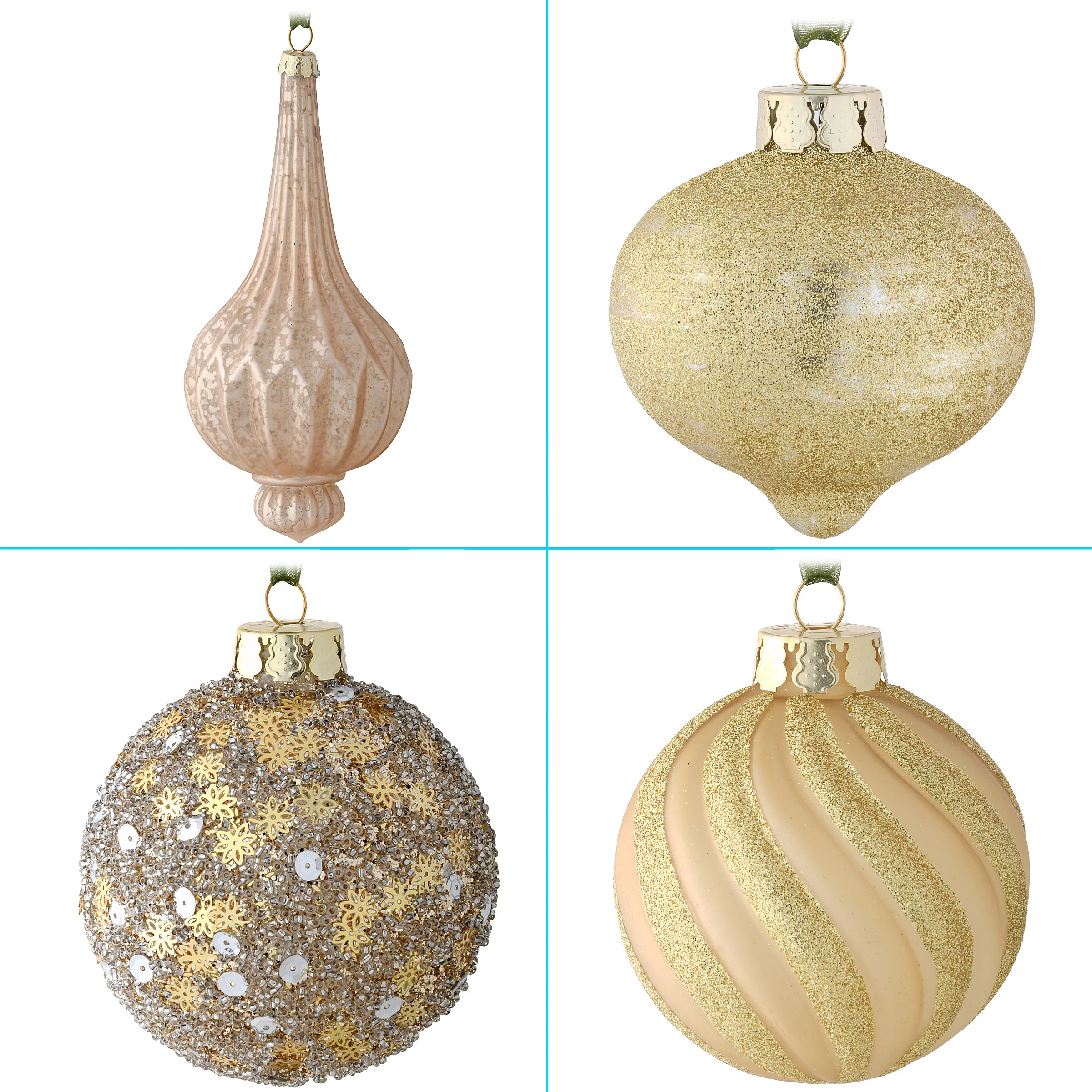 20-Piece Christmas Tree Ornament Set, Yuletide Glam Collection - Image 7