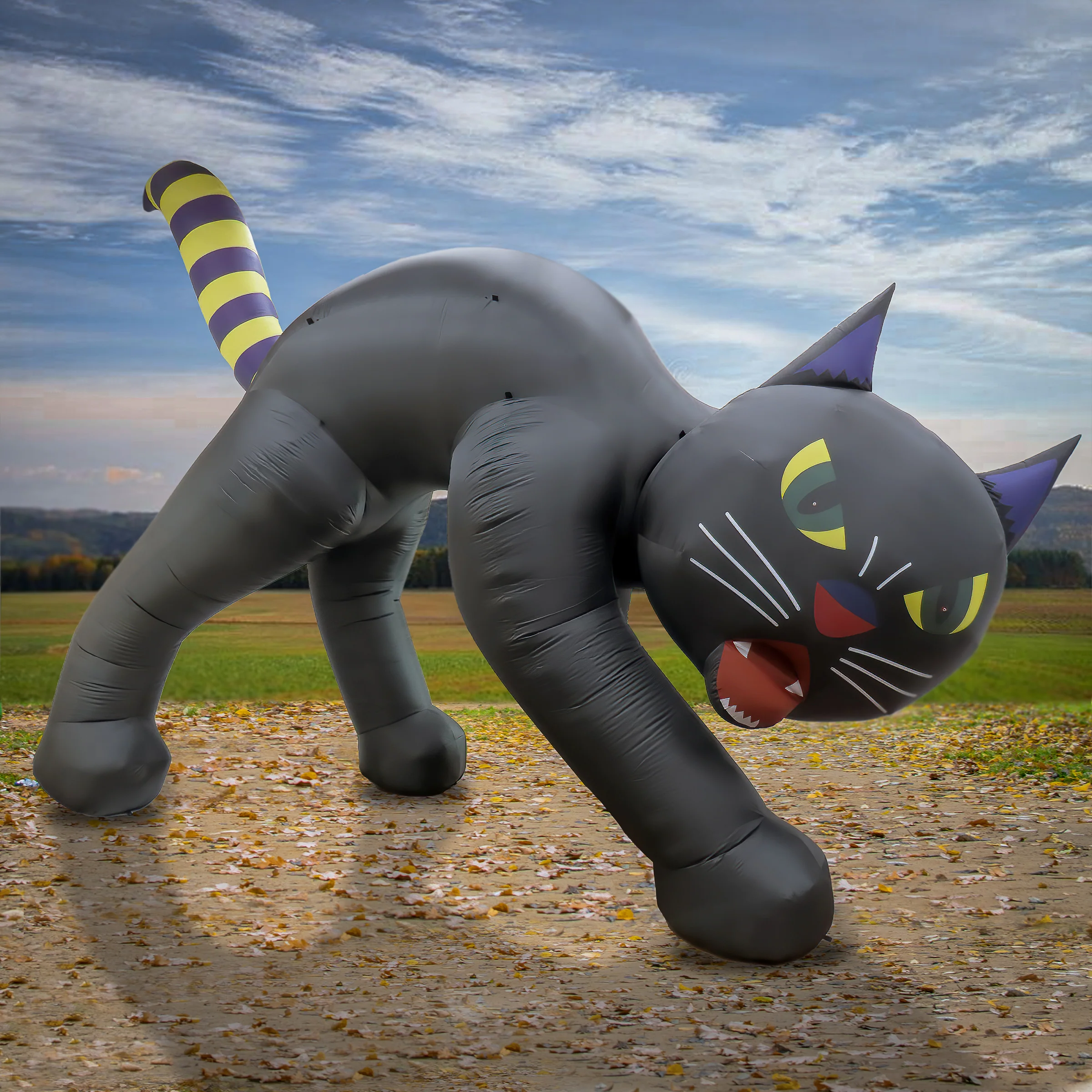 20 ft. Halloween Black Cat Inflatable Decoration with LED Lights, Plug-In - Image 2
