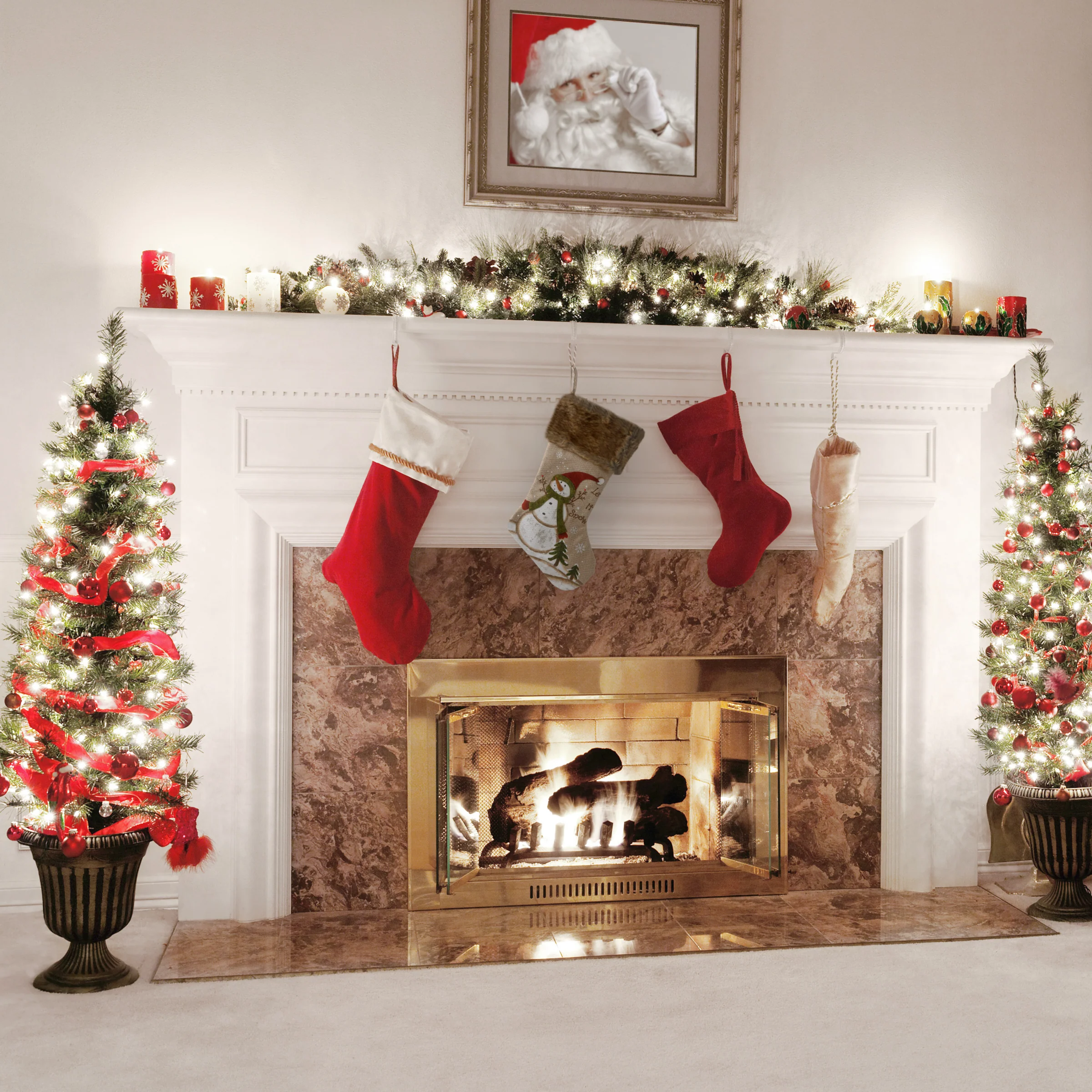 21 in. Alpine Collection Red Hat Snowman Stocking - Image 2