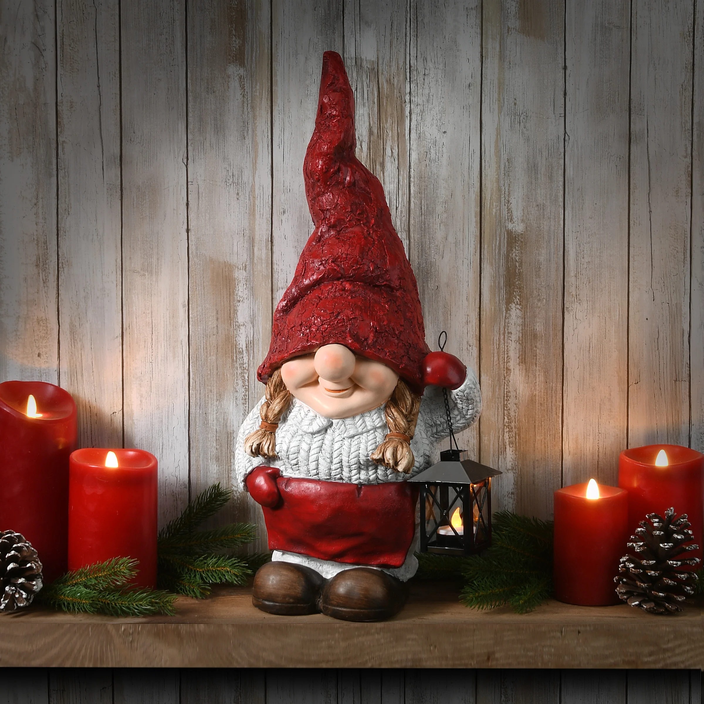 22 in. Female Gnome Candleholder - Image 2