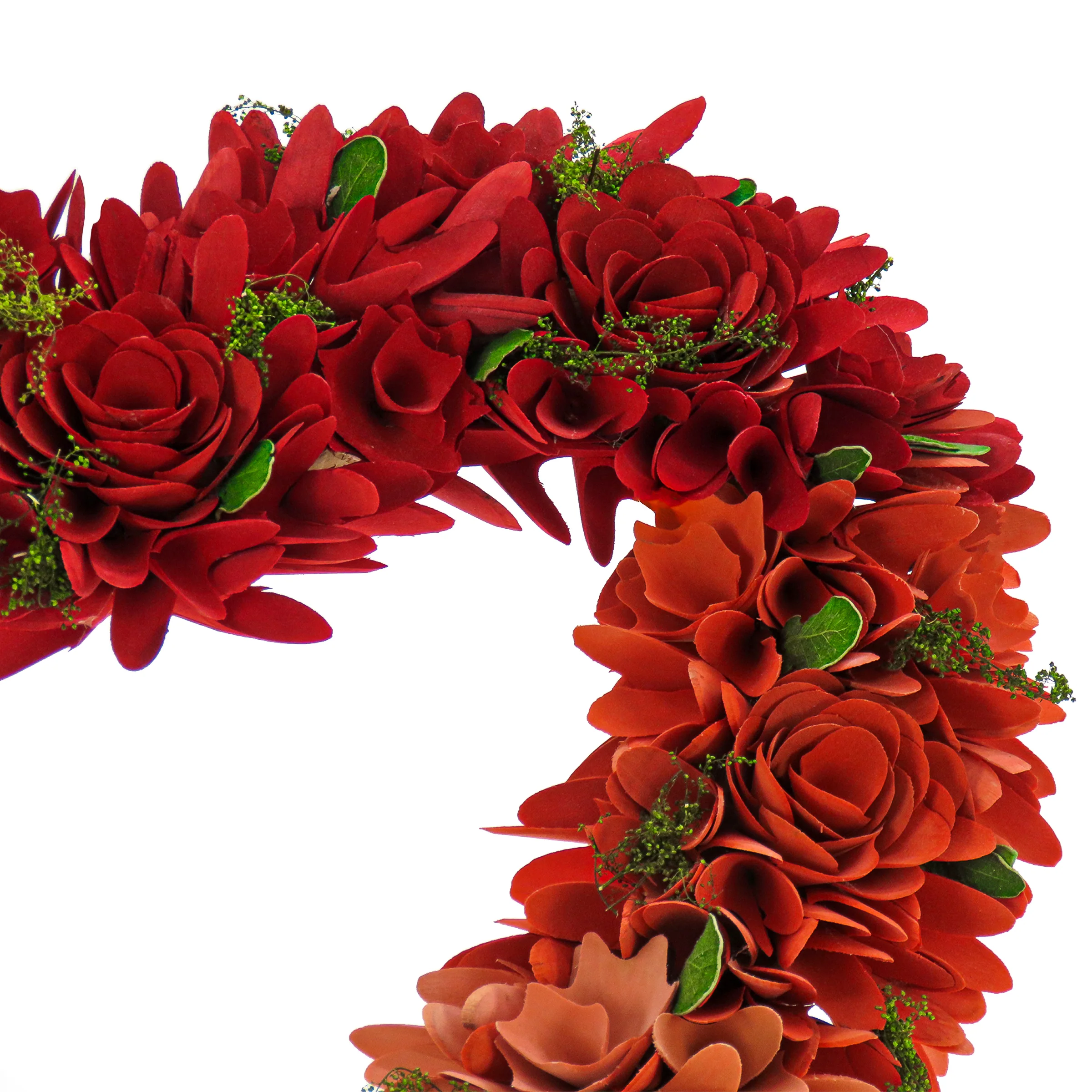 22 in. Artificial Valentine's Ombre Floral Heart Wreath - Image 3