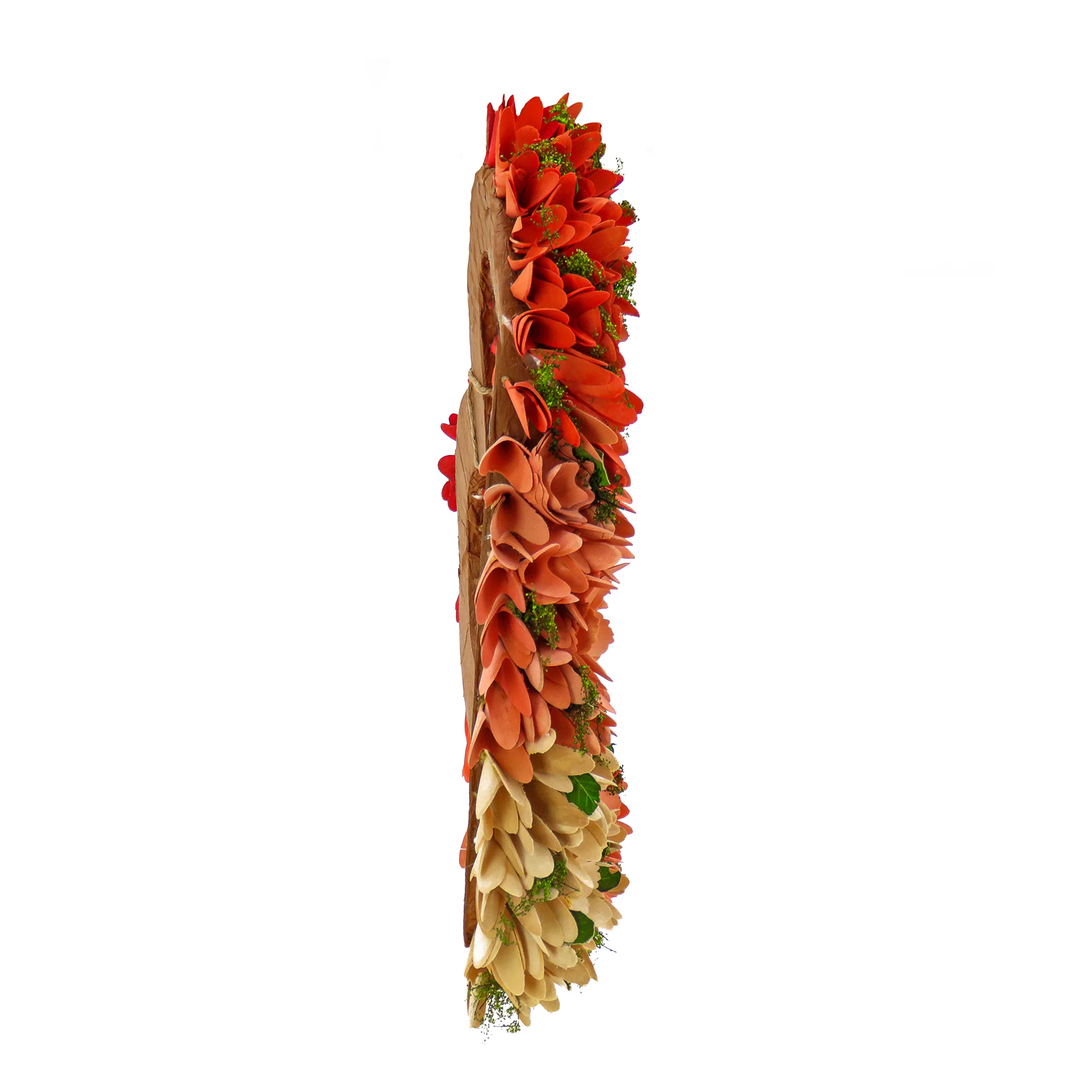 22 in. Artificial Valentine's Ombre Floral Heart Wreath - Image 4
